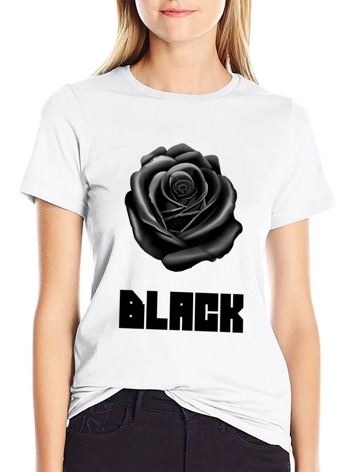 Black Rose Graphic Tee - Stylish Mens T-Shirt