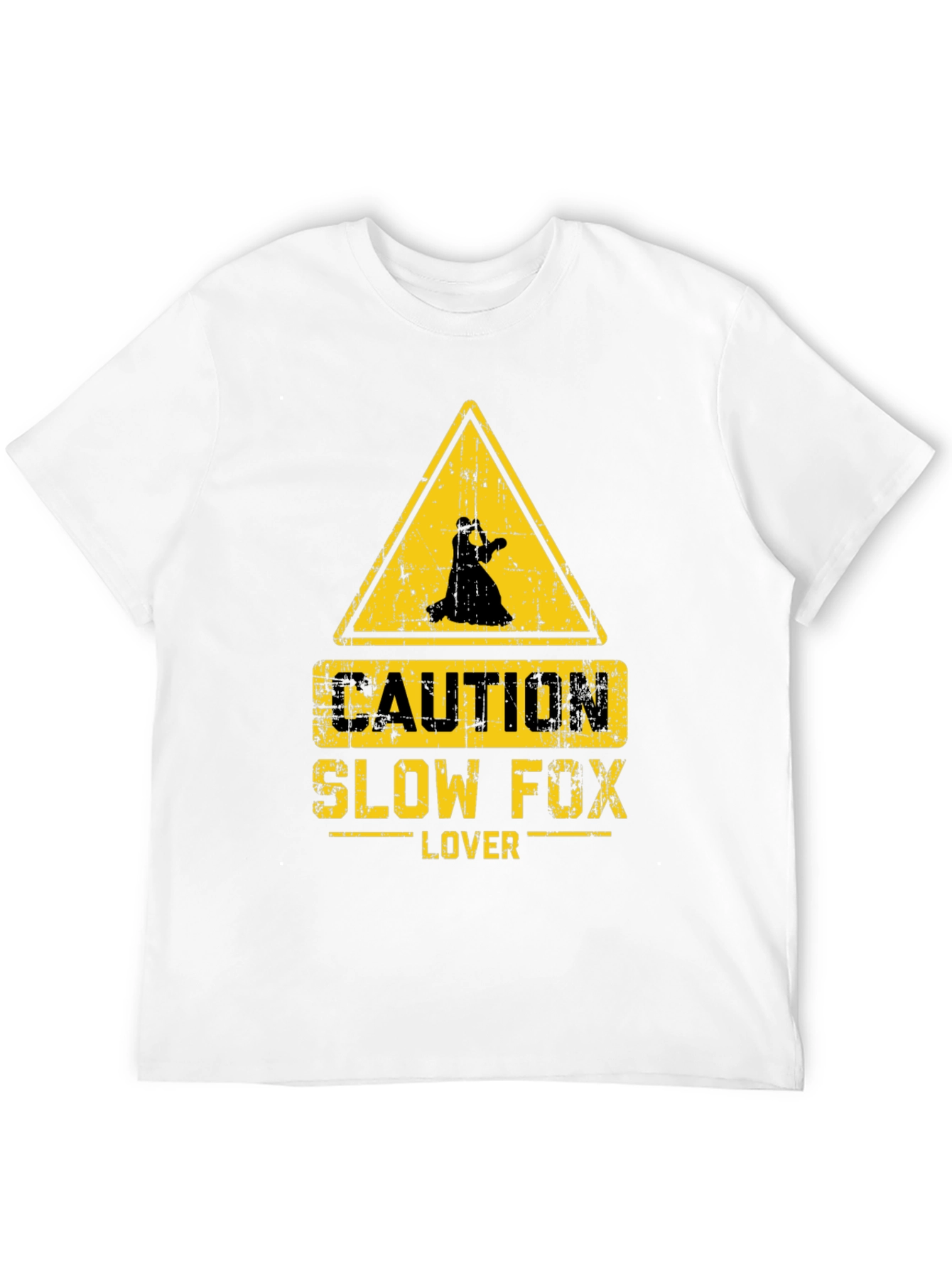 Caution Slow Fox Lover Black T-Shirt
