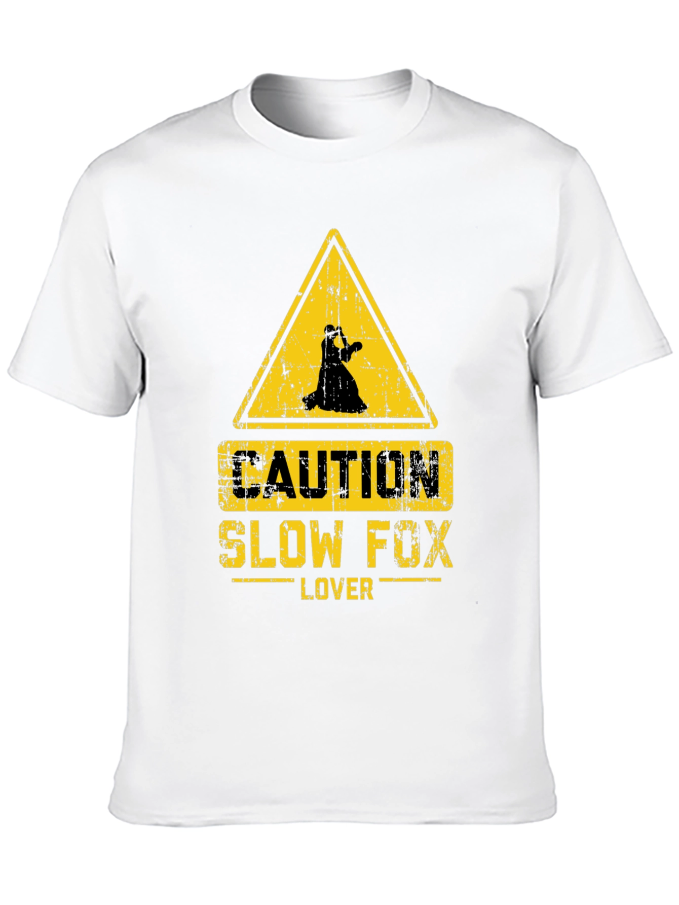 Caution Slow Fox Lover Black T-Shirt