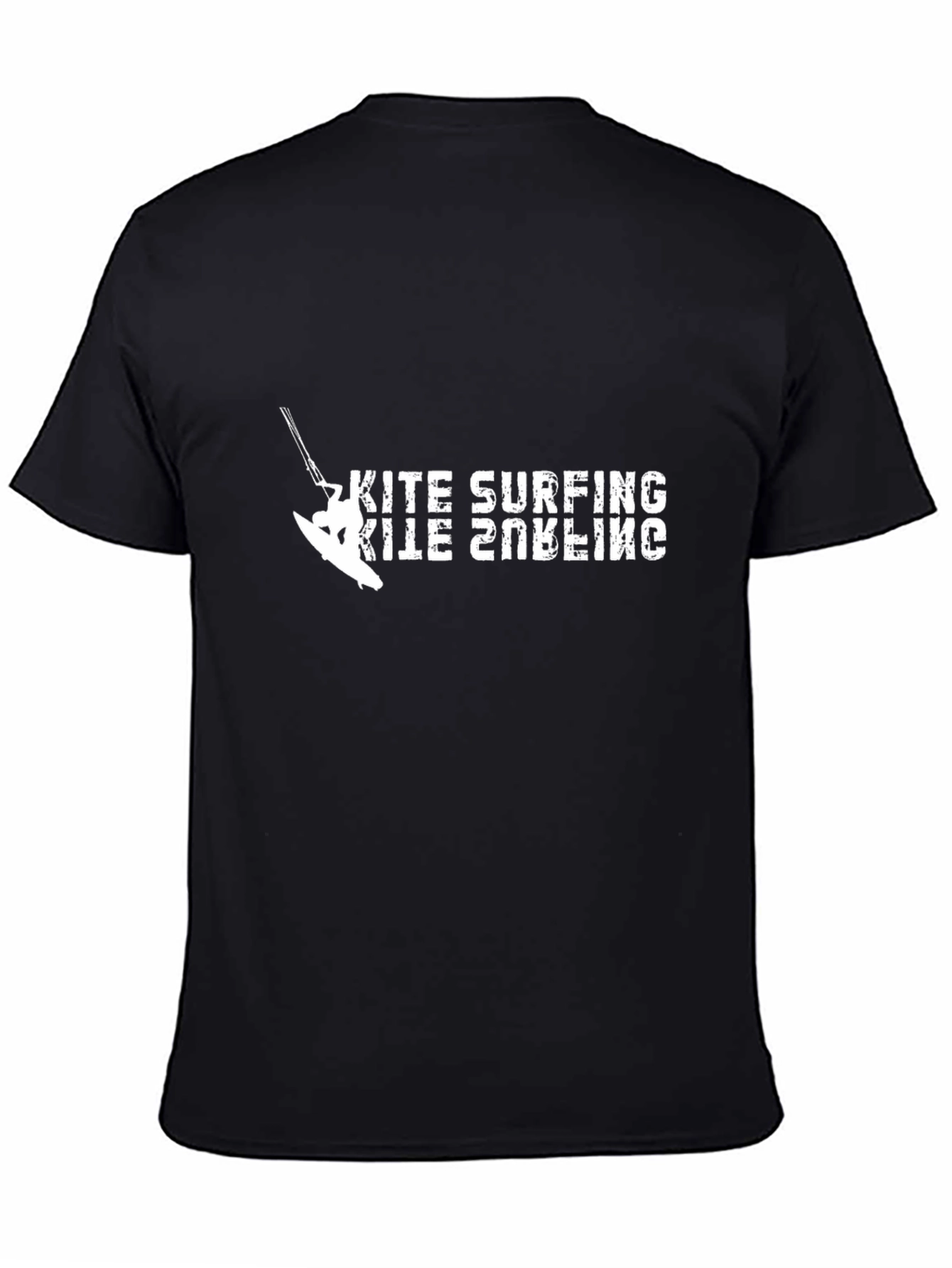 Kite Surfing Graphic Tee - Black Cotton T-Shirt