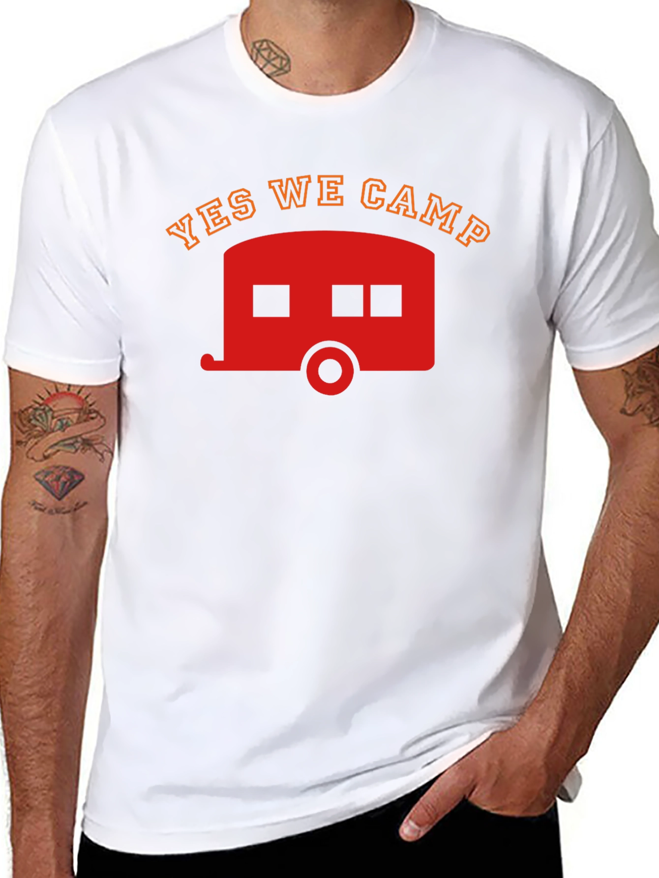 Yes We Camp T-Shirt - Retro Camper Graphic Tee