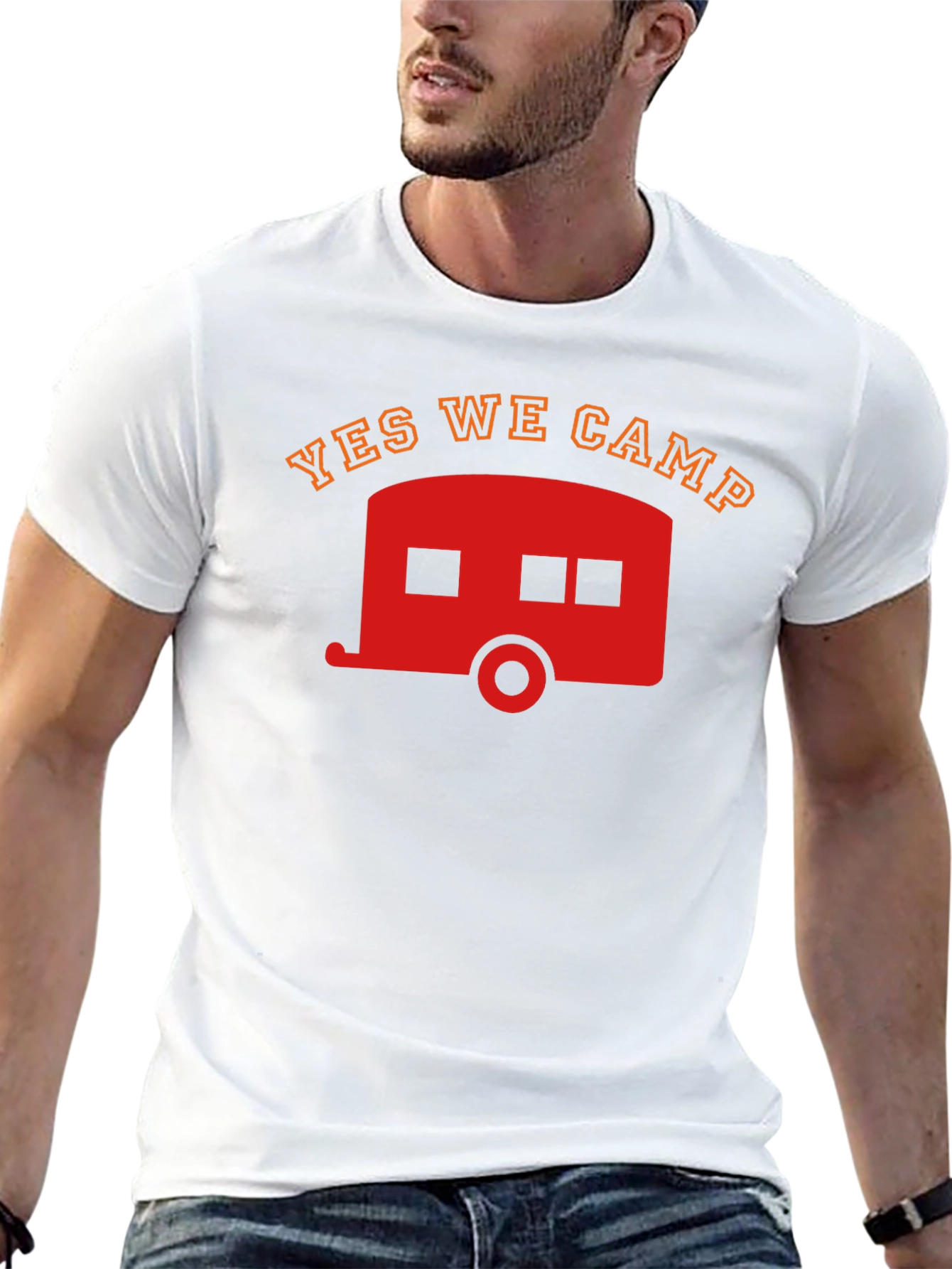 Yes We Camp T-Shirt - Retro Camper Graphic Tee