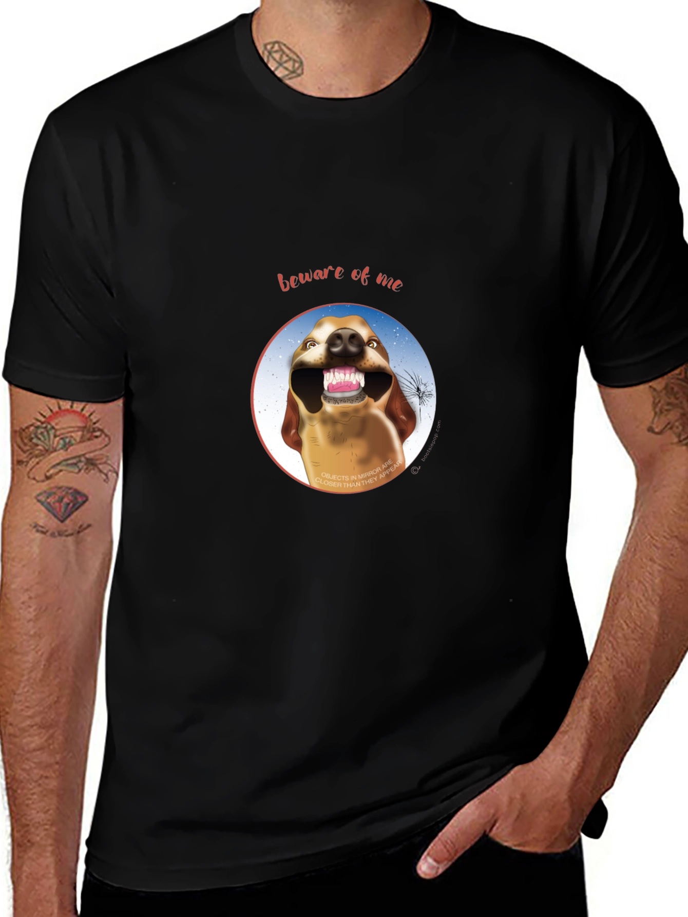 Beware of Me Dog Graphic Crew Neck Tee