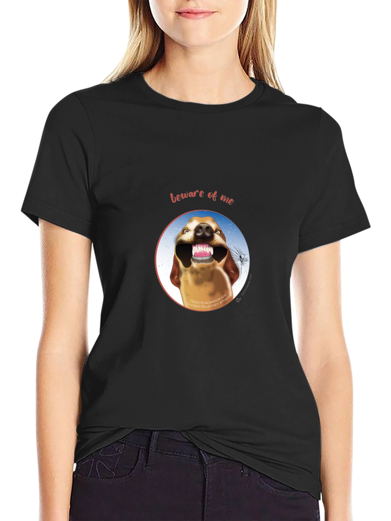Beware of Me Dog Graphic Crew Neck Tee