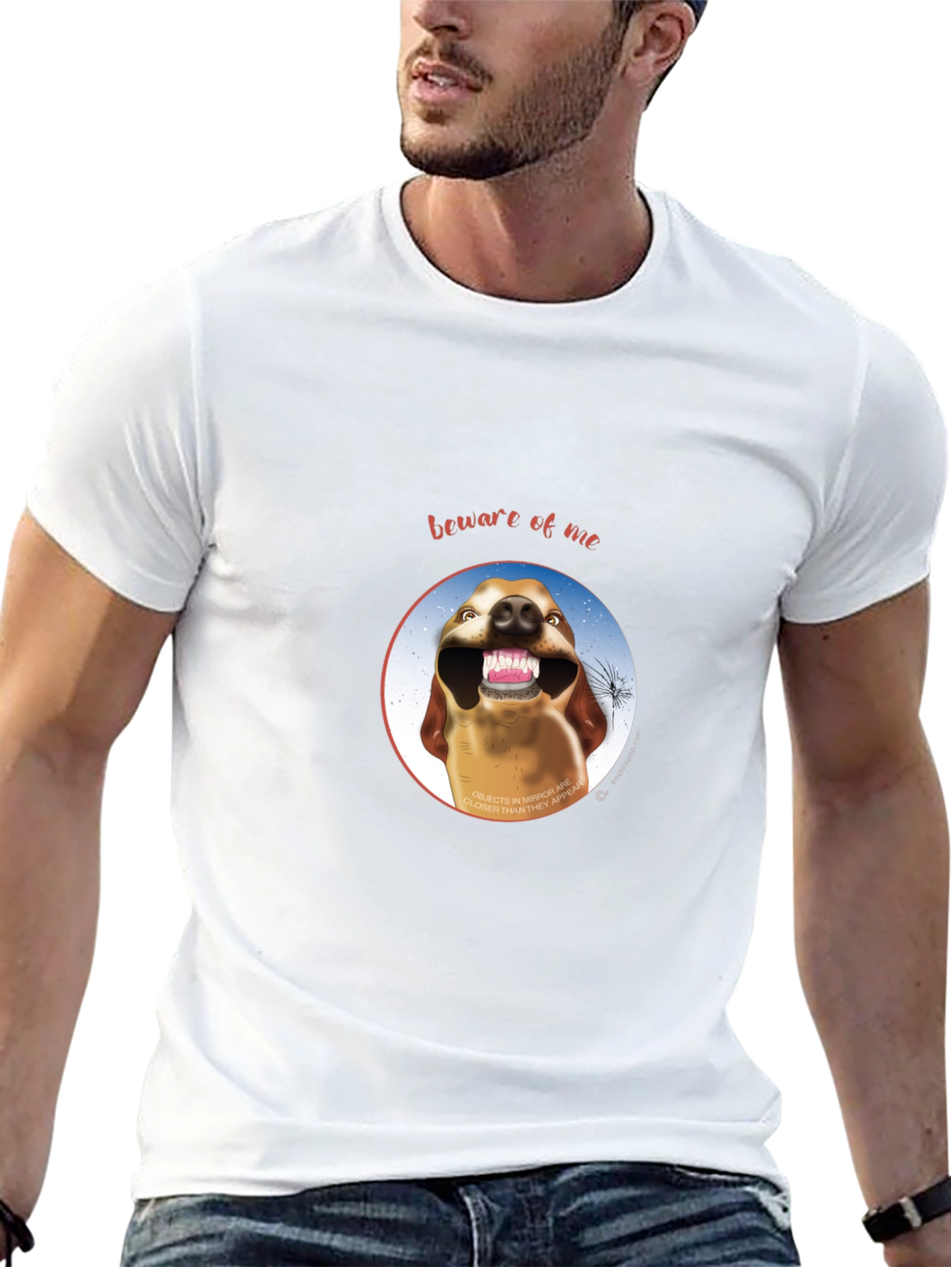 Beware of Me Dog Graphic Crew Neck Tee