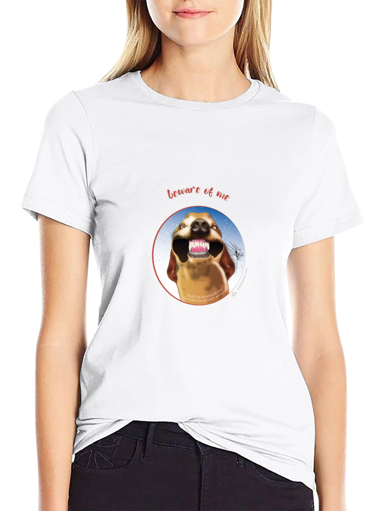 Beware of Me Dog Graphic Crew Neck Tee