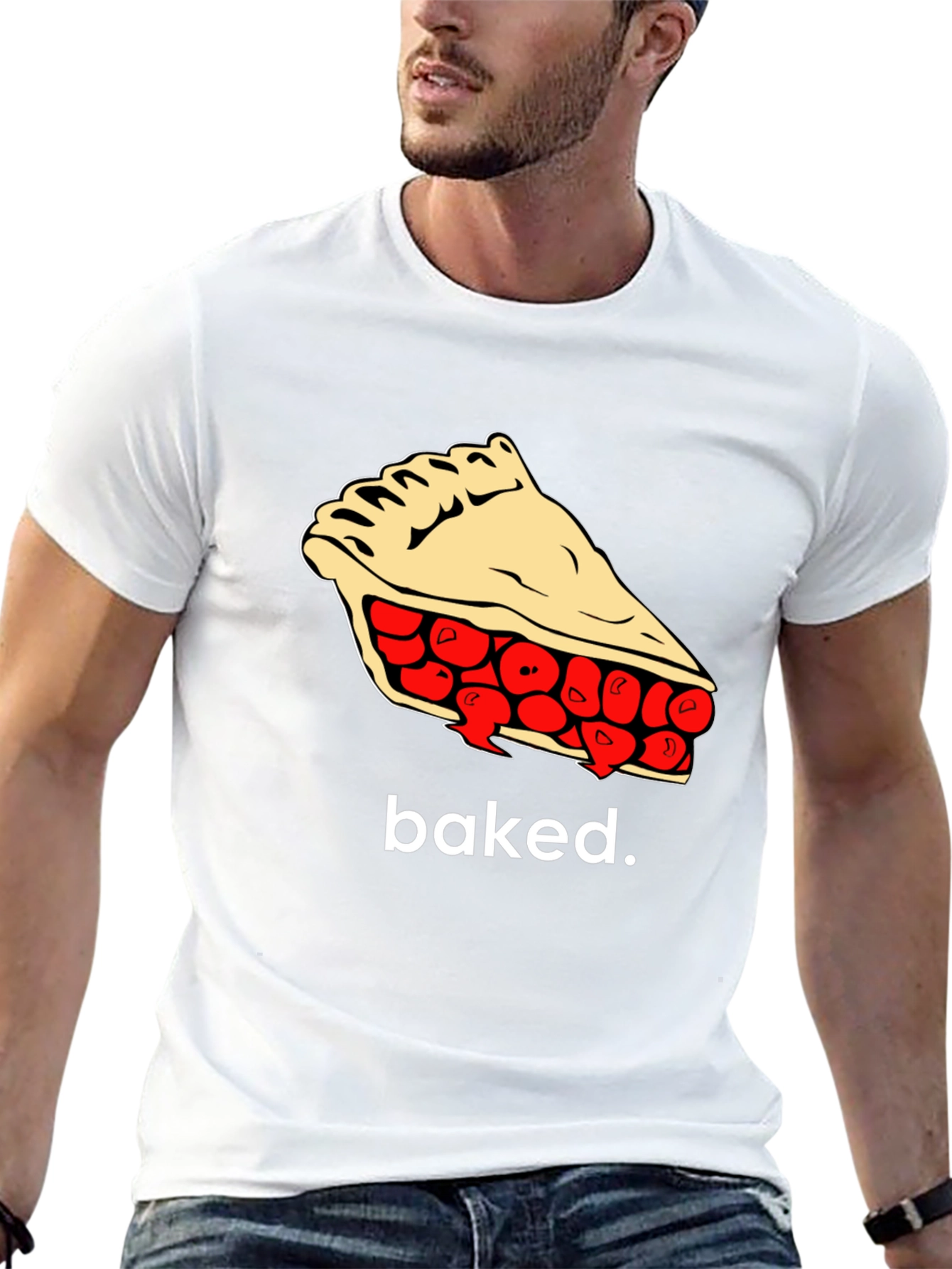 Baked Pie Slice Graphic Tee - Unisex Black T-Shirt