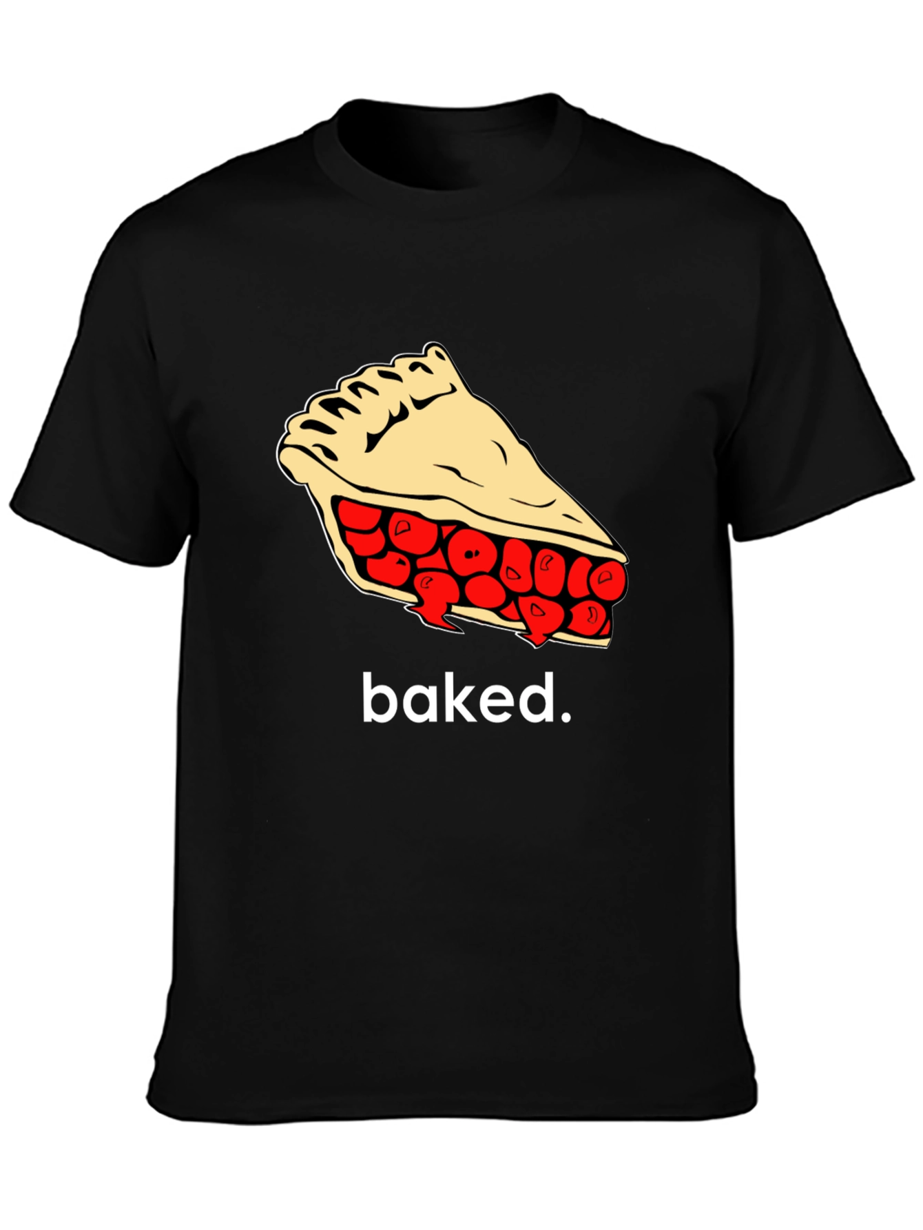 Baked Pie Slice Graphic Tee - Unisex Black T-Shirt