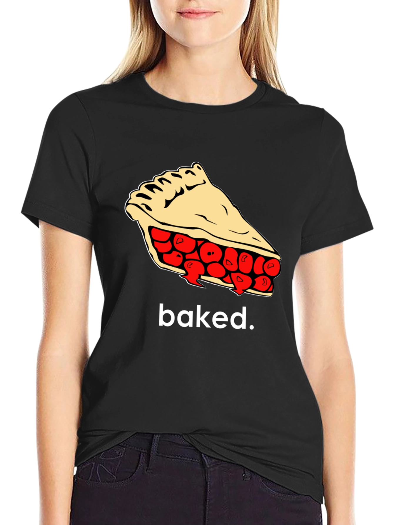 Baked Pie Slice Graphic Tee - Unisex Black T-Shirt