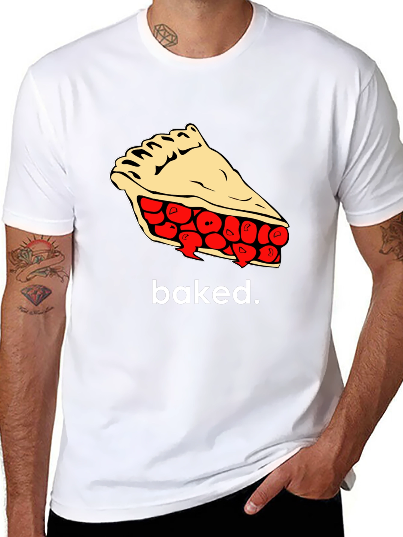 Baked Pie Slice Graphic Tee - Unisex Black T-Shirt