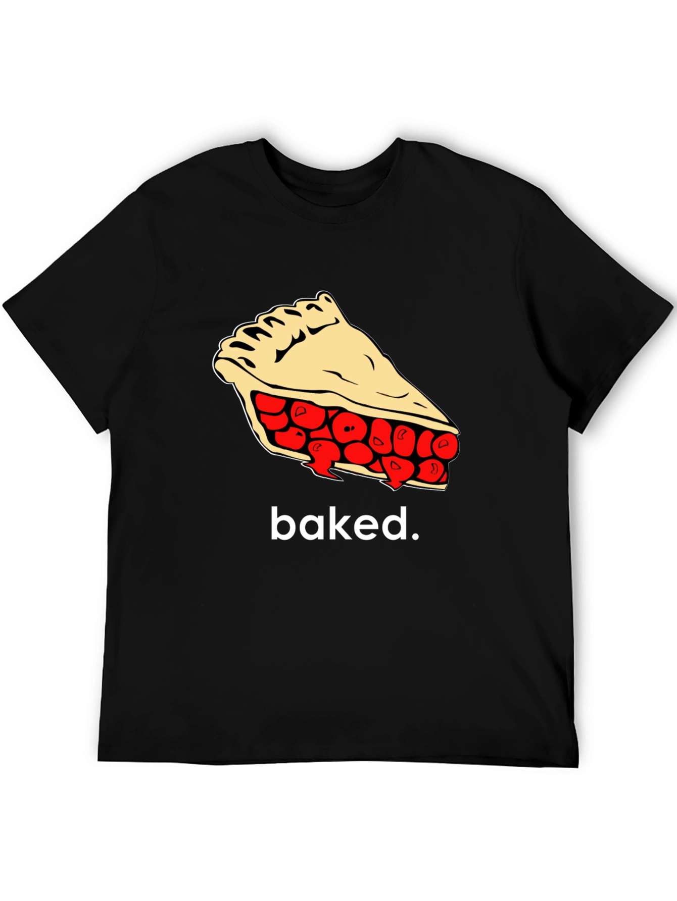 Baked Pie Slice Graphic Tee - Unisex Black T-Shirt