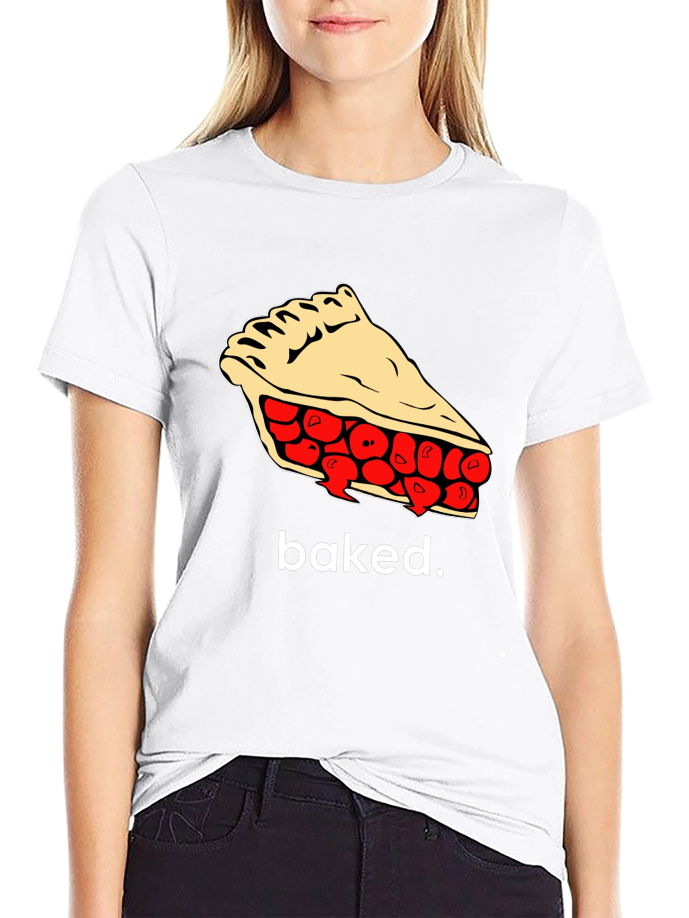 Baked Pie Slice Graphic Tee - Unisex Black T-Shirt