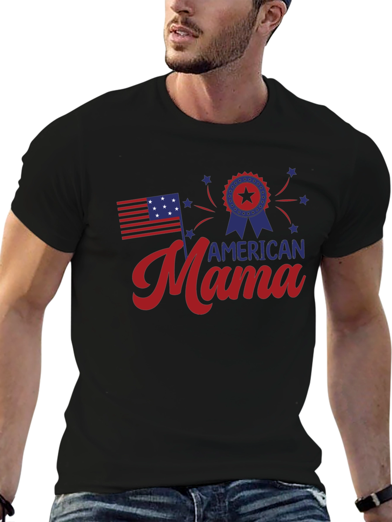 American Mama Graphic Tee - Patriotic Style