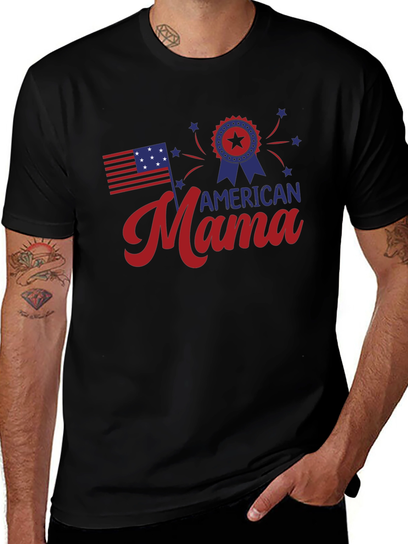American Mama Graphic Tee - Patriotic Style