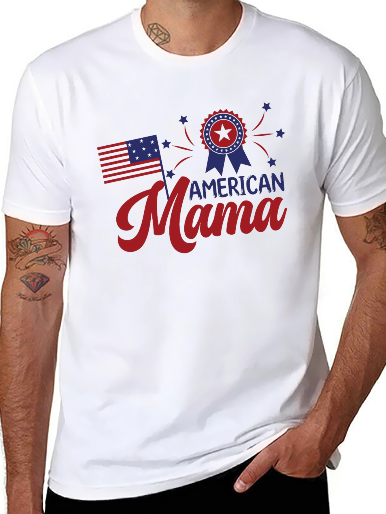 American Mama Graphic Tee - Patriotic Style