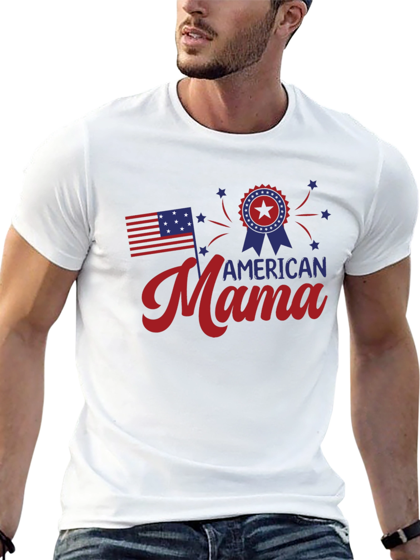American Mama Graphic Tee - Patriotic Style