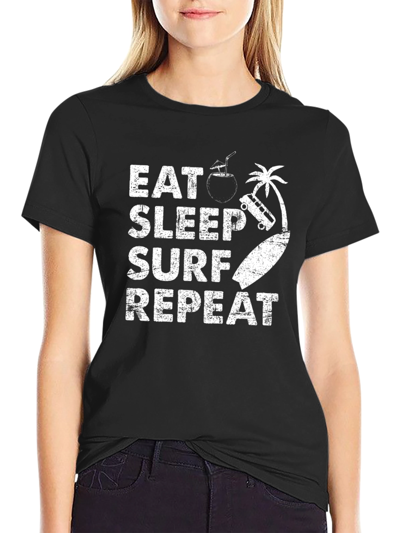 Eat Sleep Surf Repeat Graphic Tee