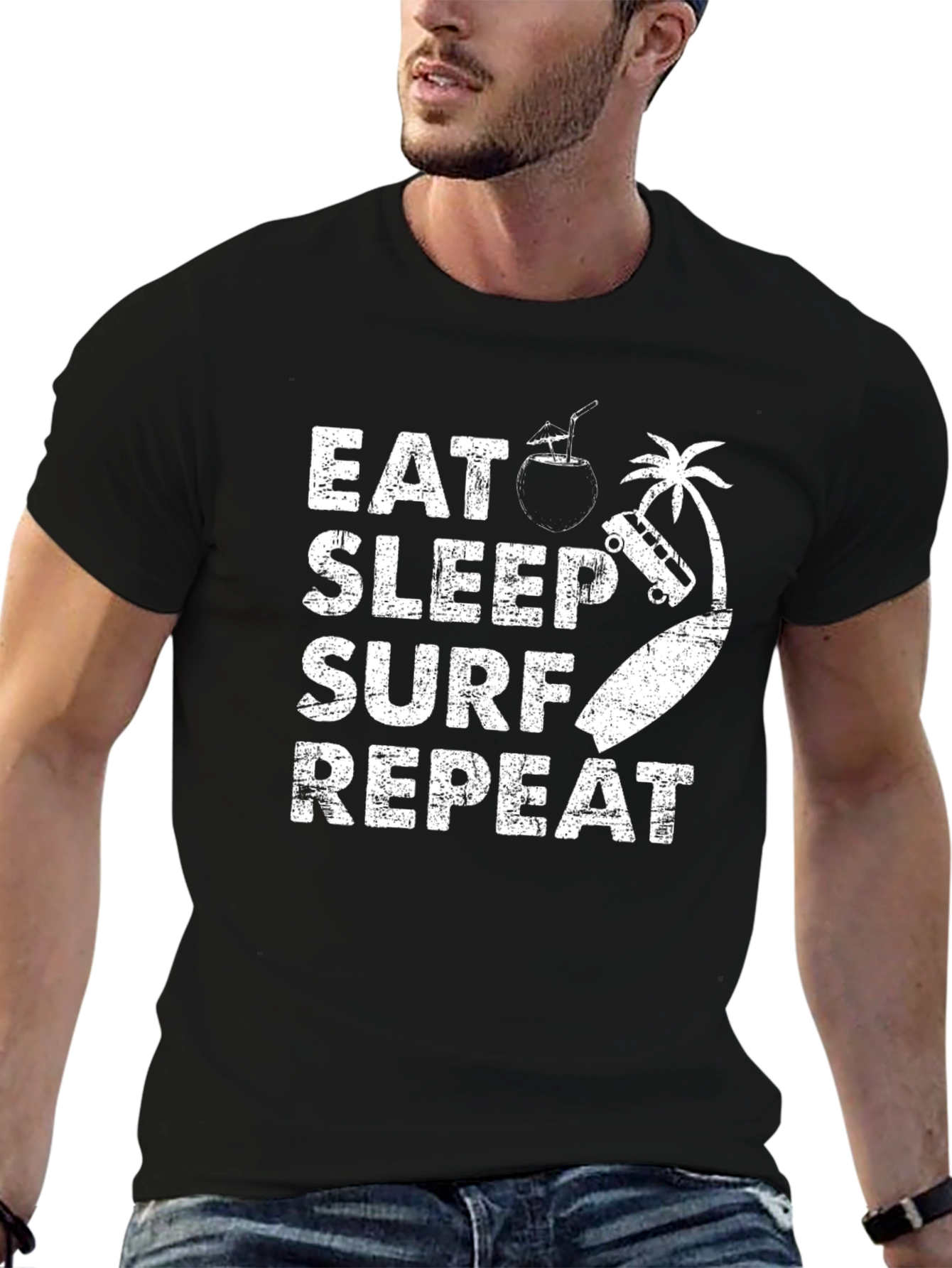 Eat Sleep Surf Repeat Graphic Tee