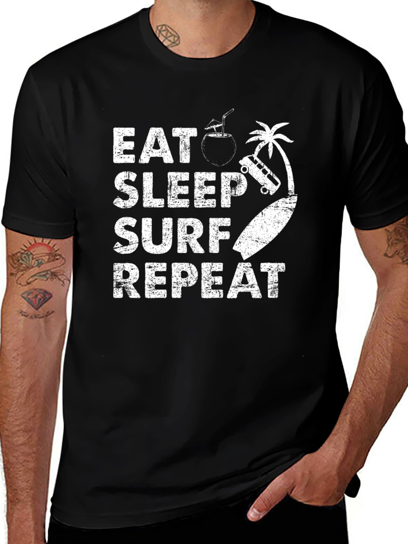 Eat Sleep Surf Repeat Graphic Tee