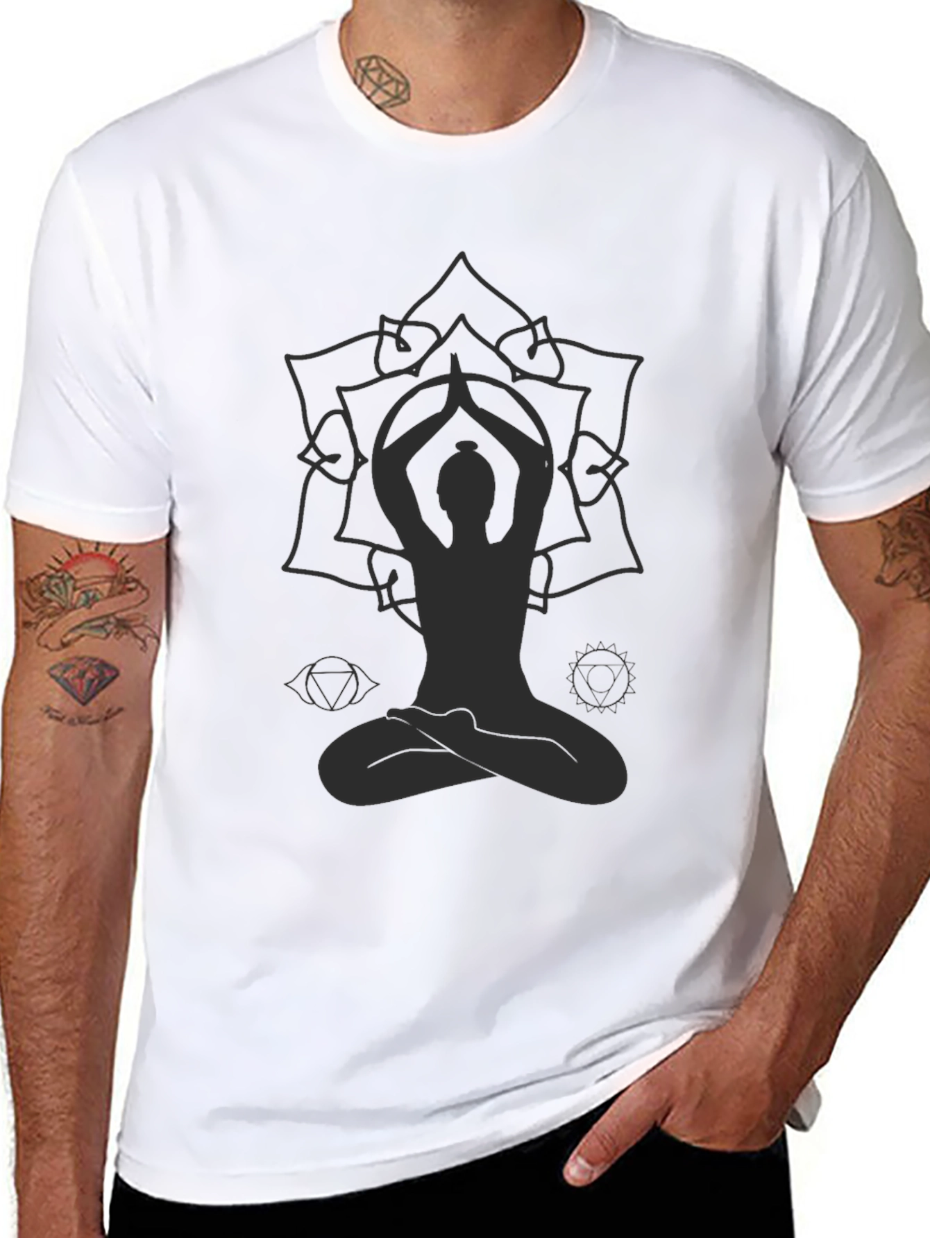 Mens Yoga Mandala Graphic T-Shirt