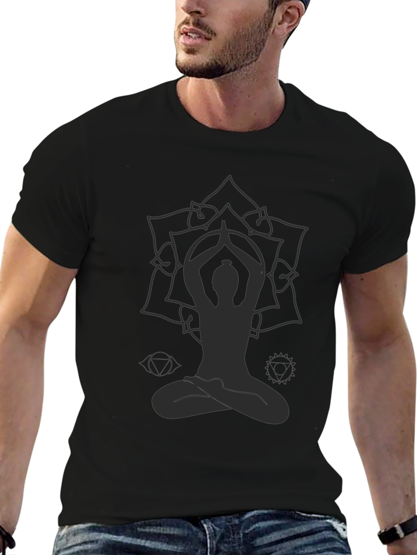 Mens Yoga Mandala Graphic T-Shirt