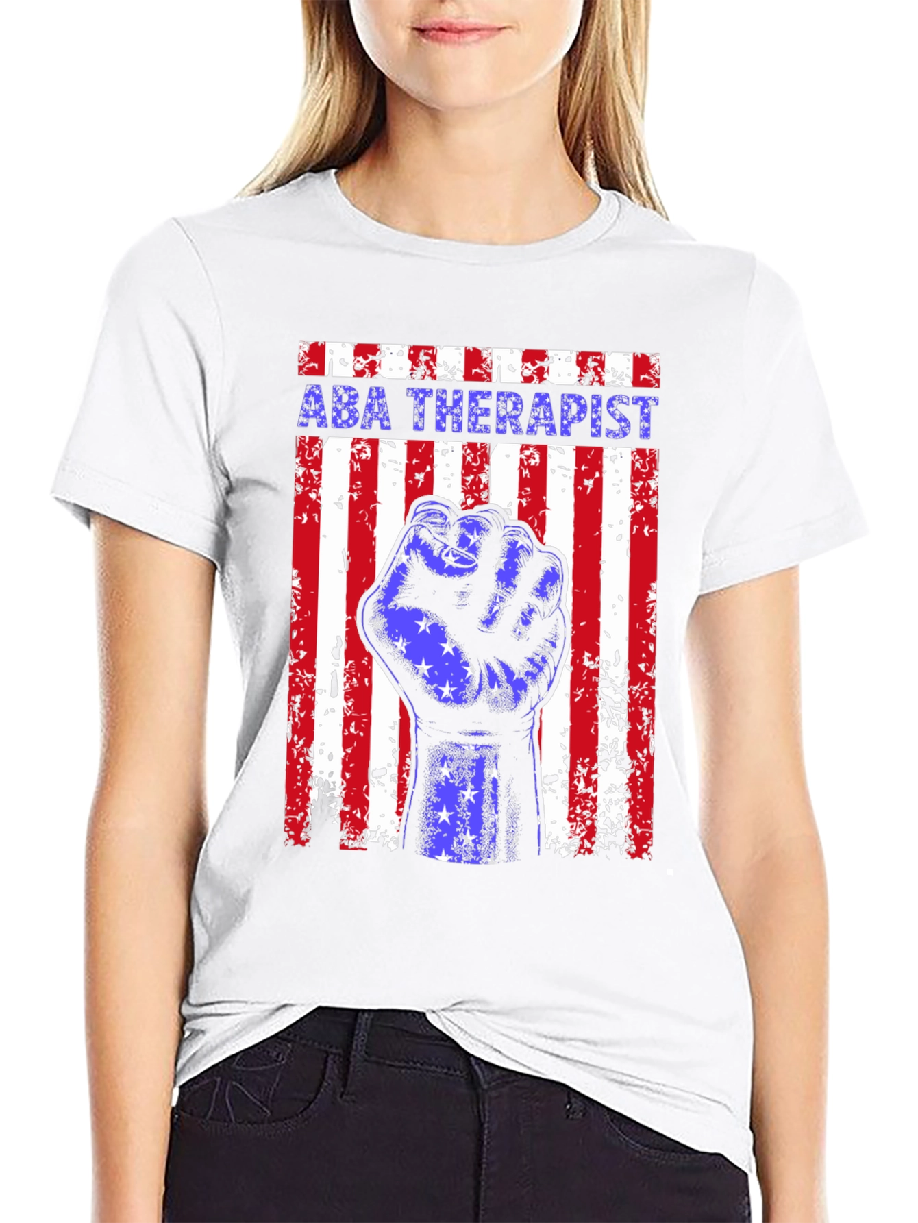 ABA Therapist American Flag Graphic T-Shirt