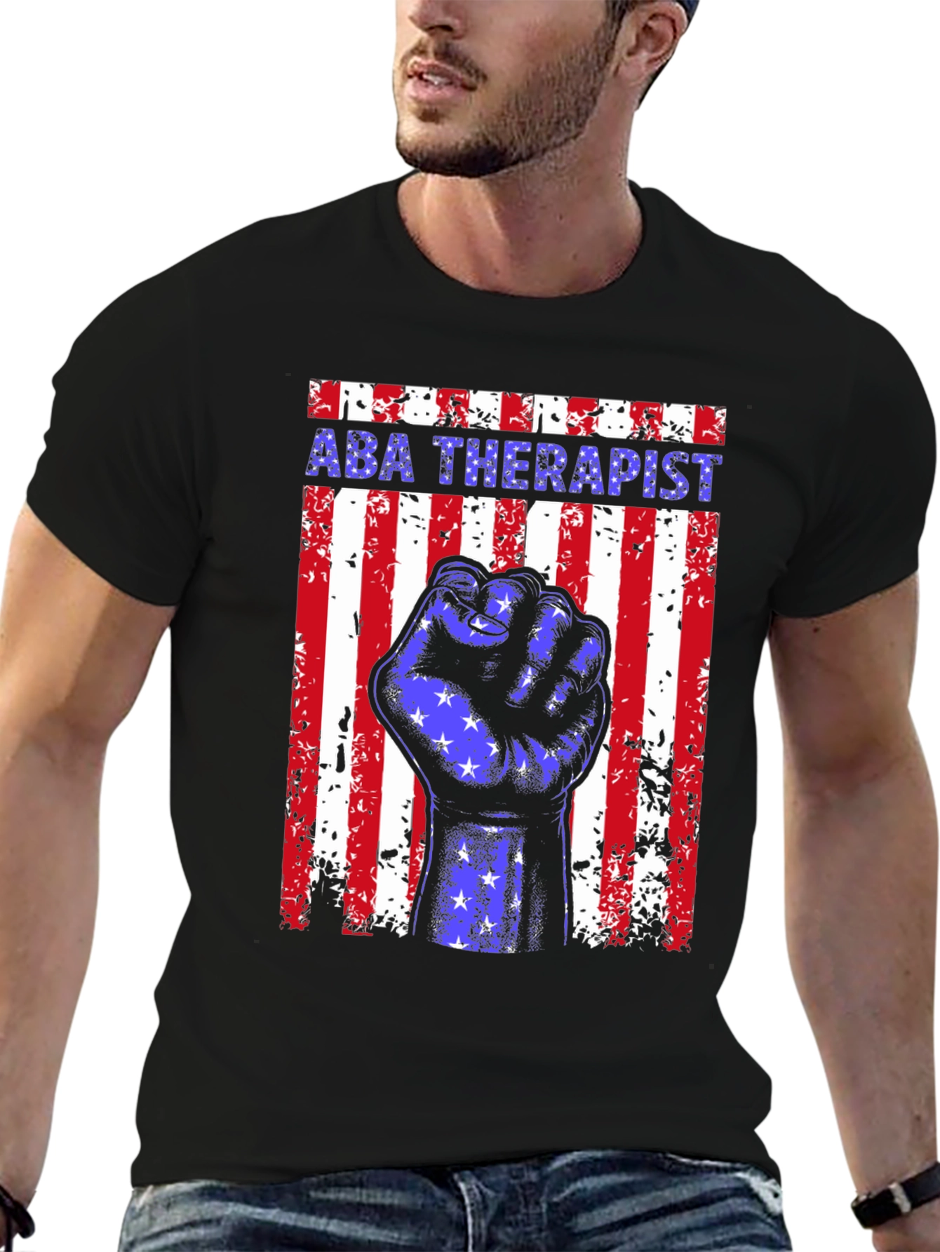 ABA Therapist American Flag Graphic T-Shirt
