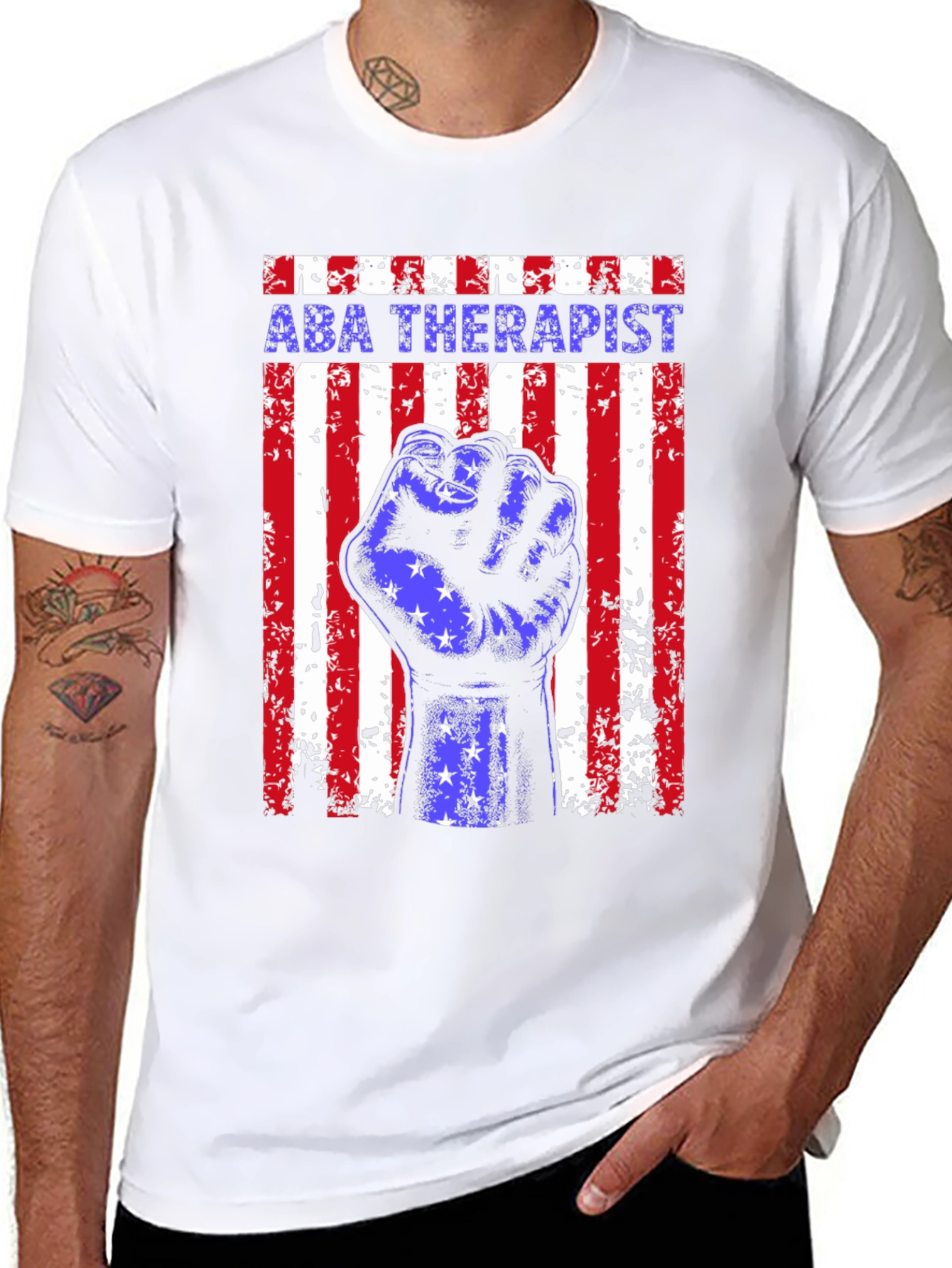 ABA Therapist American Flag Graphic T-Shirt