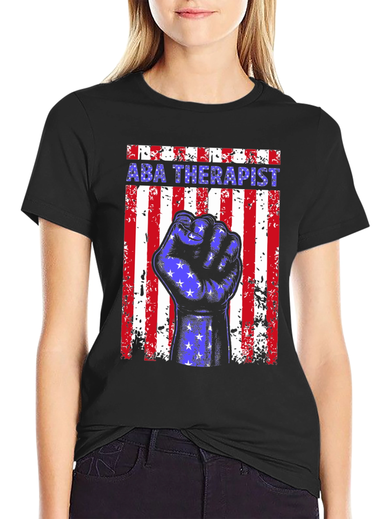 ABA Therapist American Flag Graphic T-Shirt