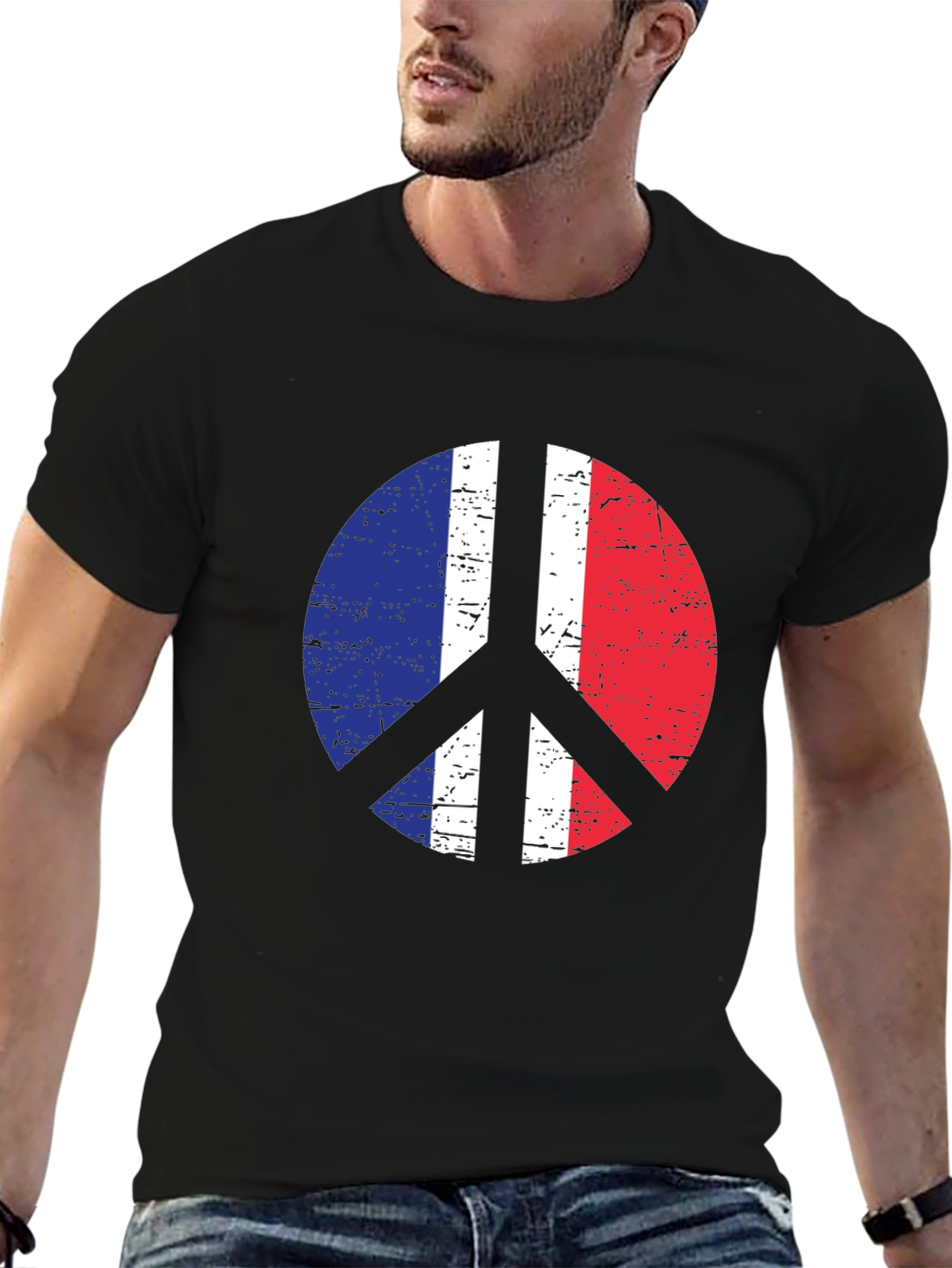 France Flag Peace Sign T-Shirt