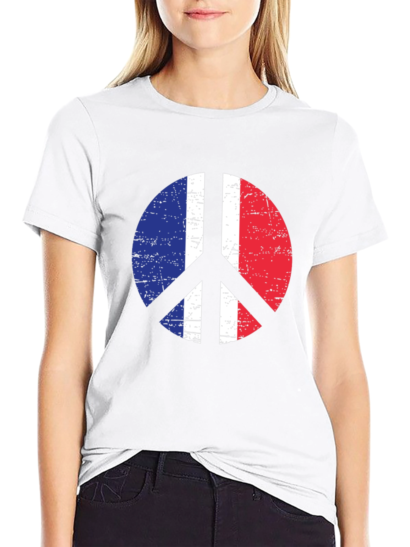 France Flag Peace Sign T-Shirt