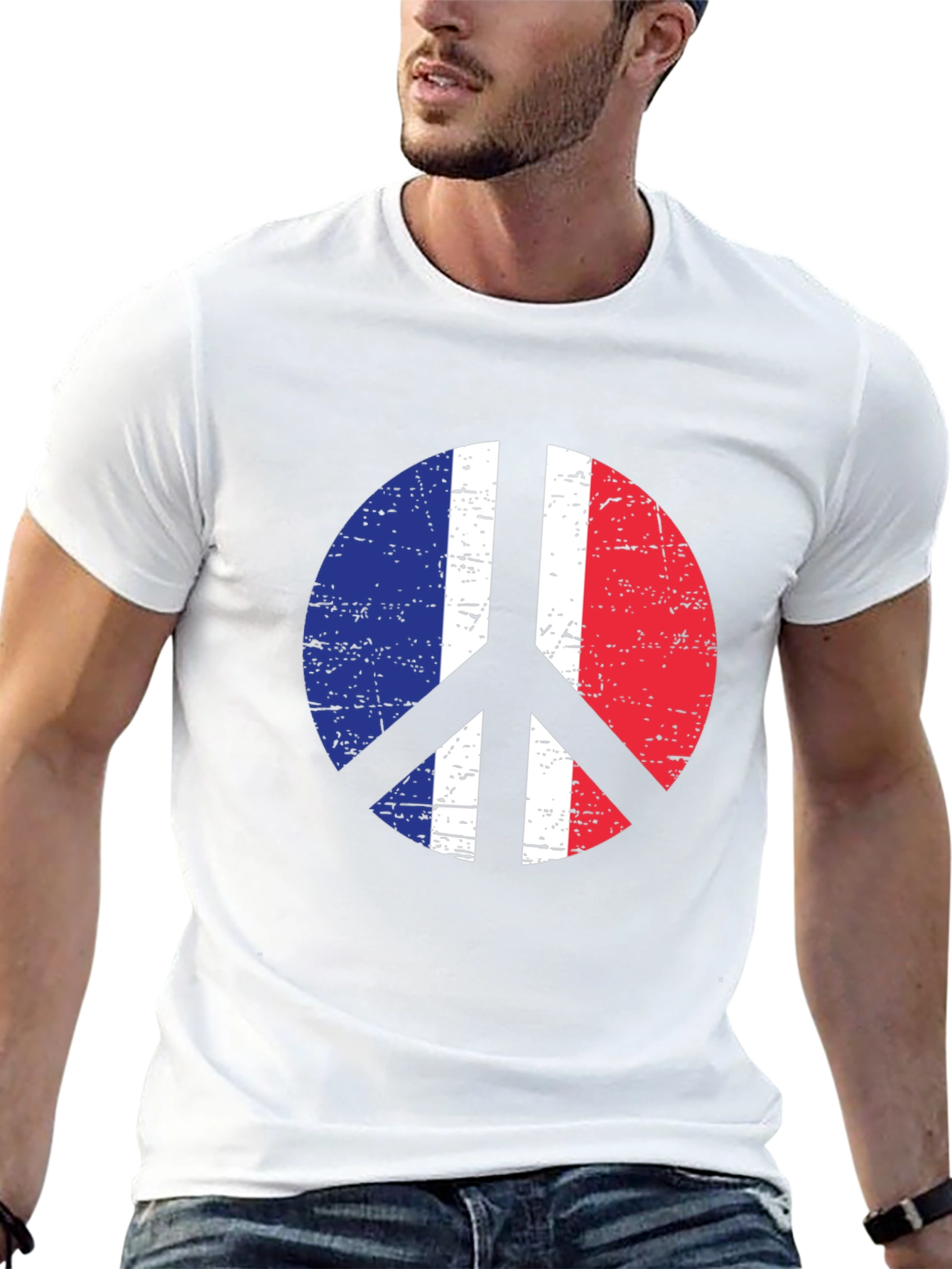 France Flag Peace Sign T-Shirt
