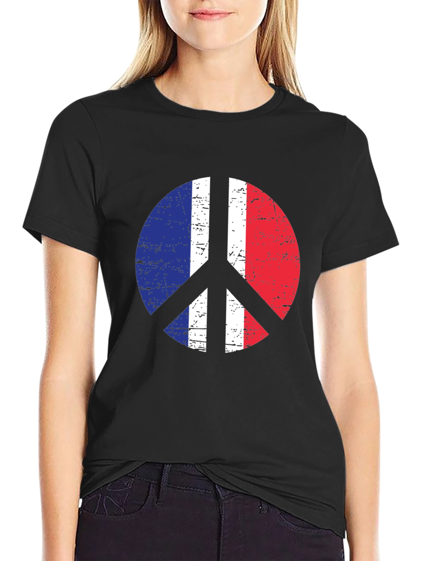 France Flag Peace Sign T-Shirt