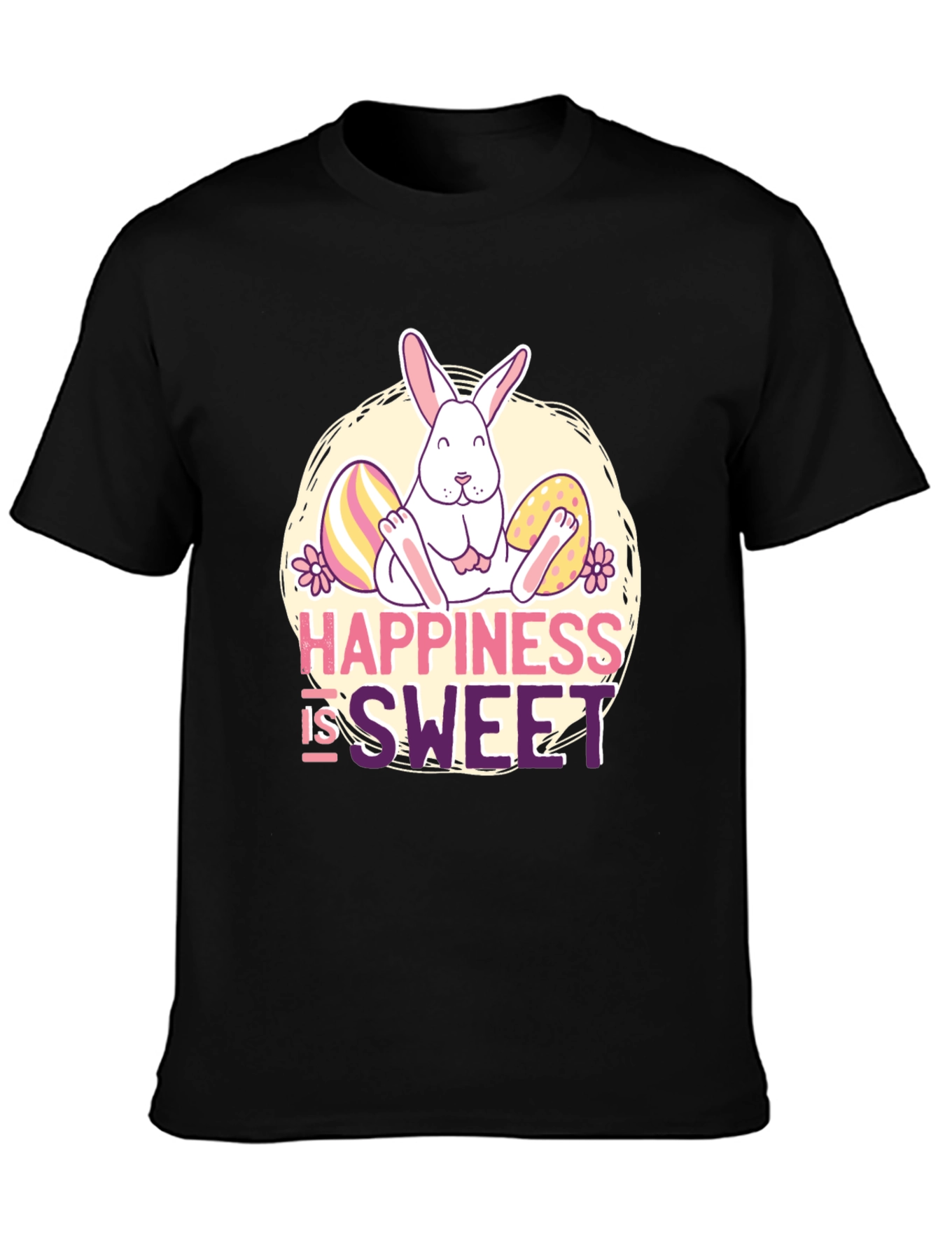 Happiness is Sweet Easter Bunny Graphic Tee