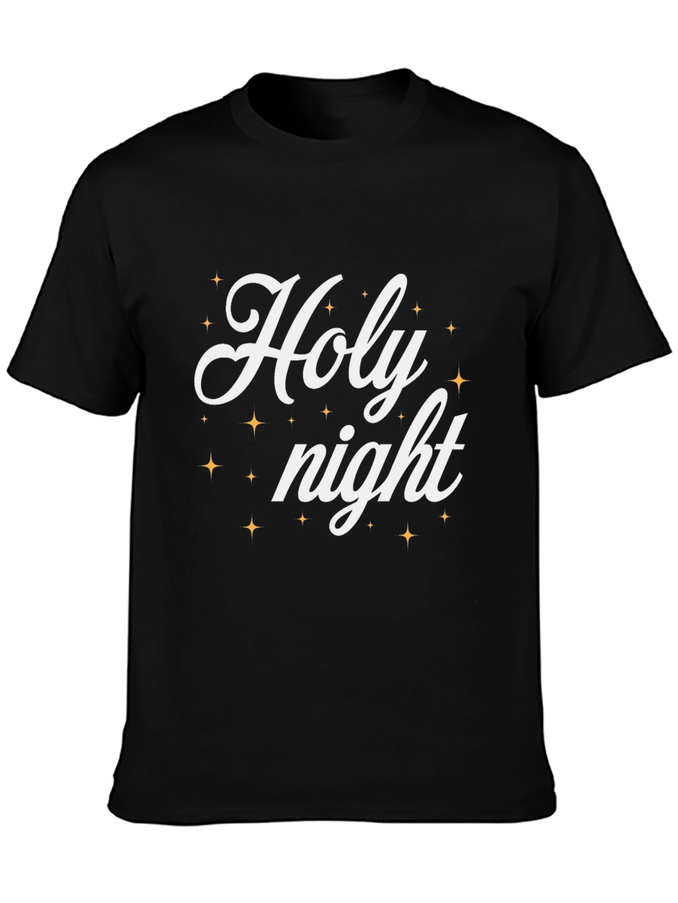 Holy Night Graphic Tee - Soft Black Cotton Blend