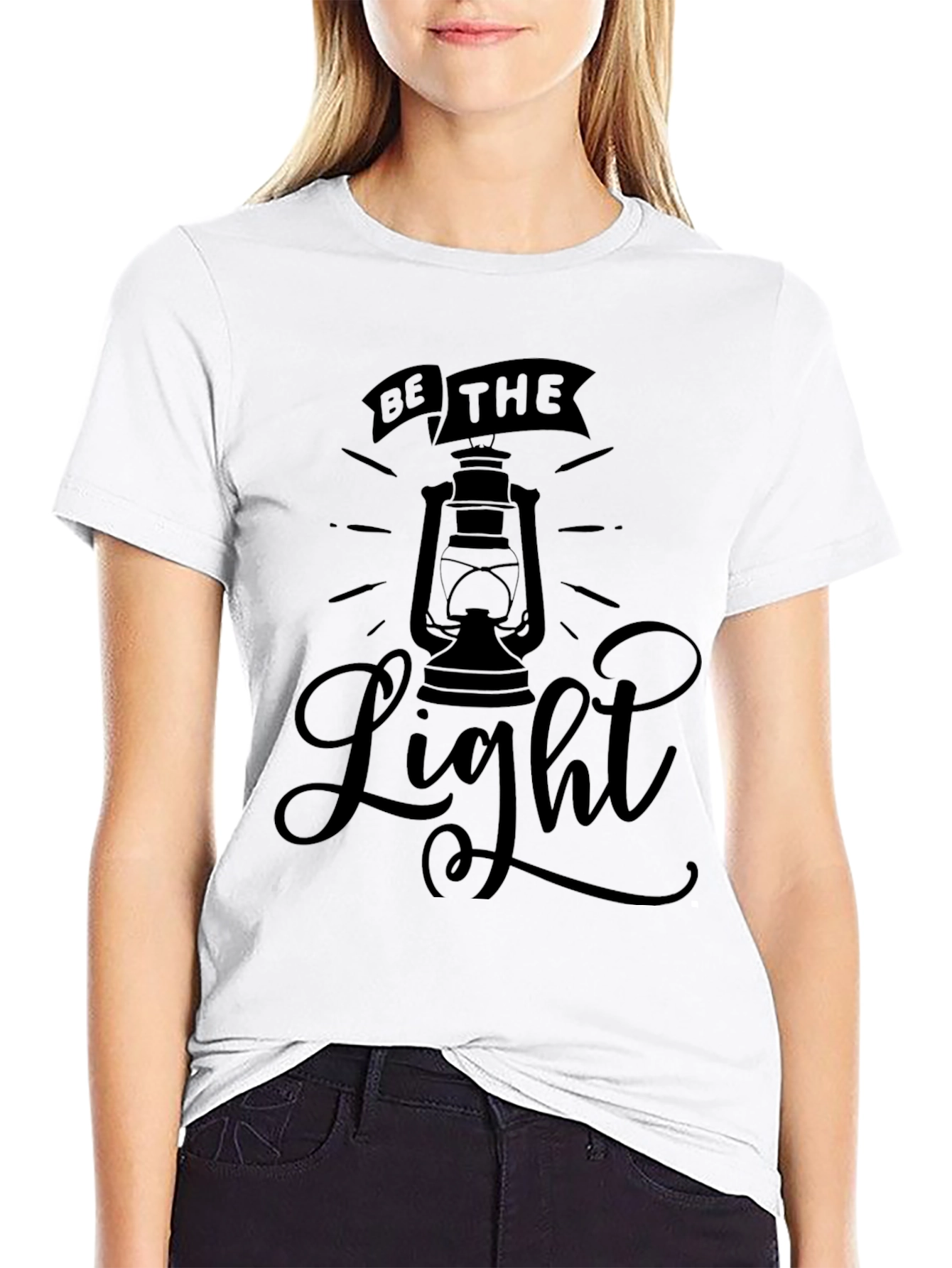 Be The Light Black Graphic T-Shirt
