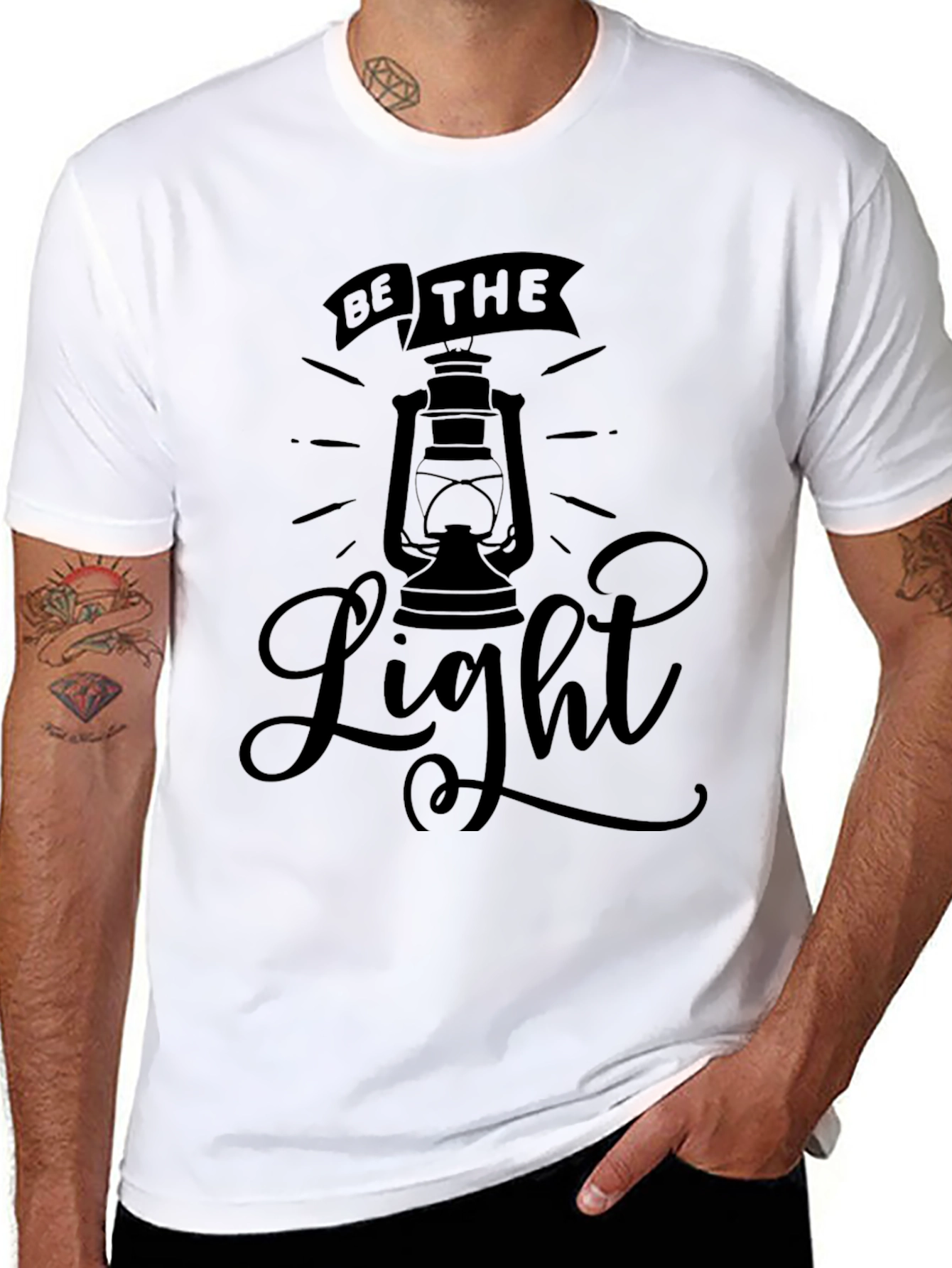 Be The Light Black Graphic T-Shirt