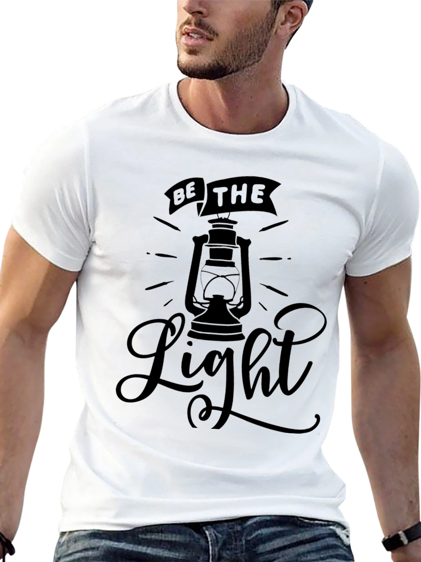 Be The Light Black Graphic T-Shirt