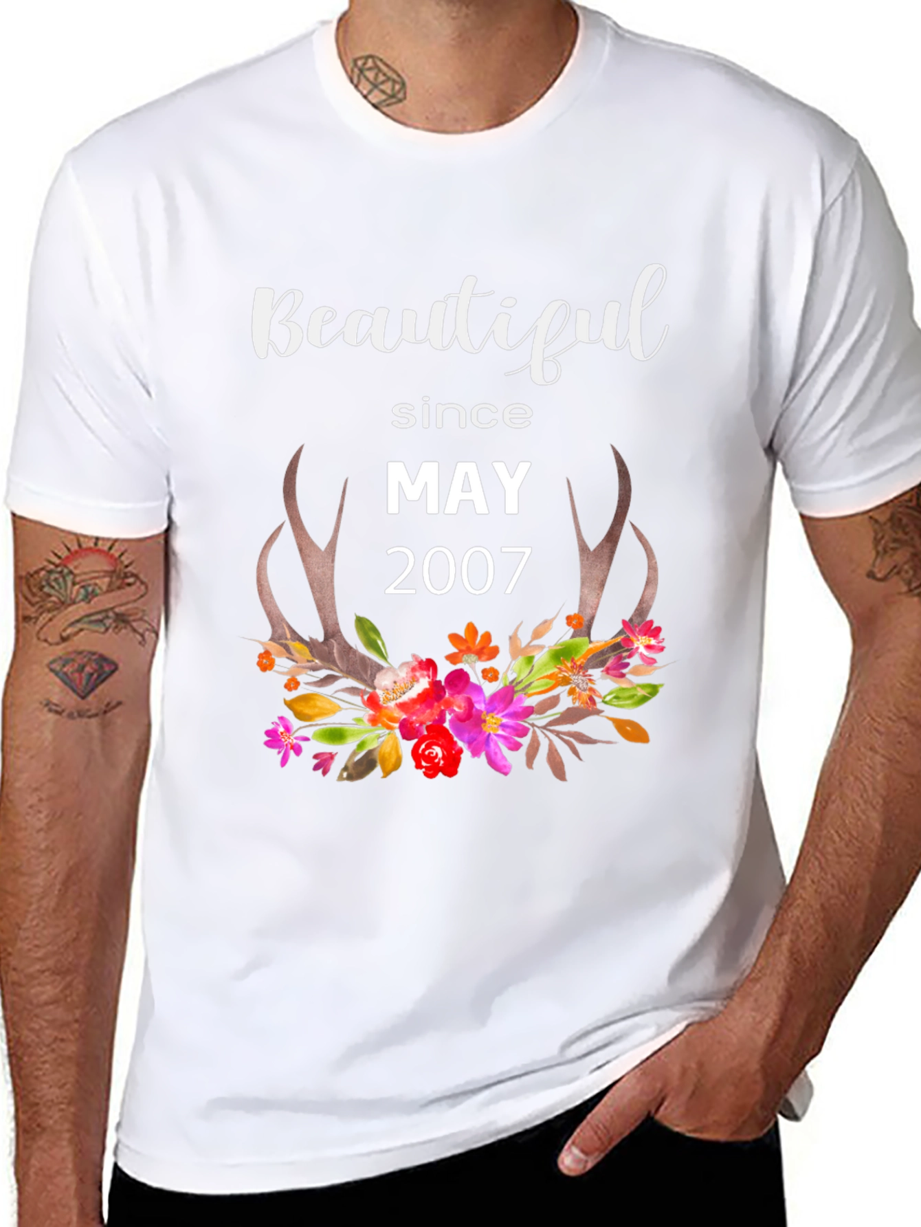 Beautiful Since May 2007 Floral T-Shirt