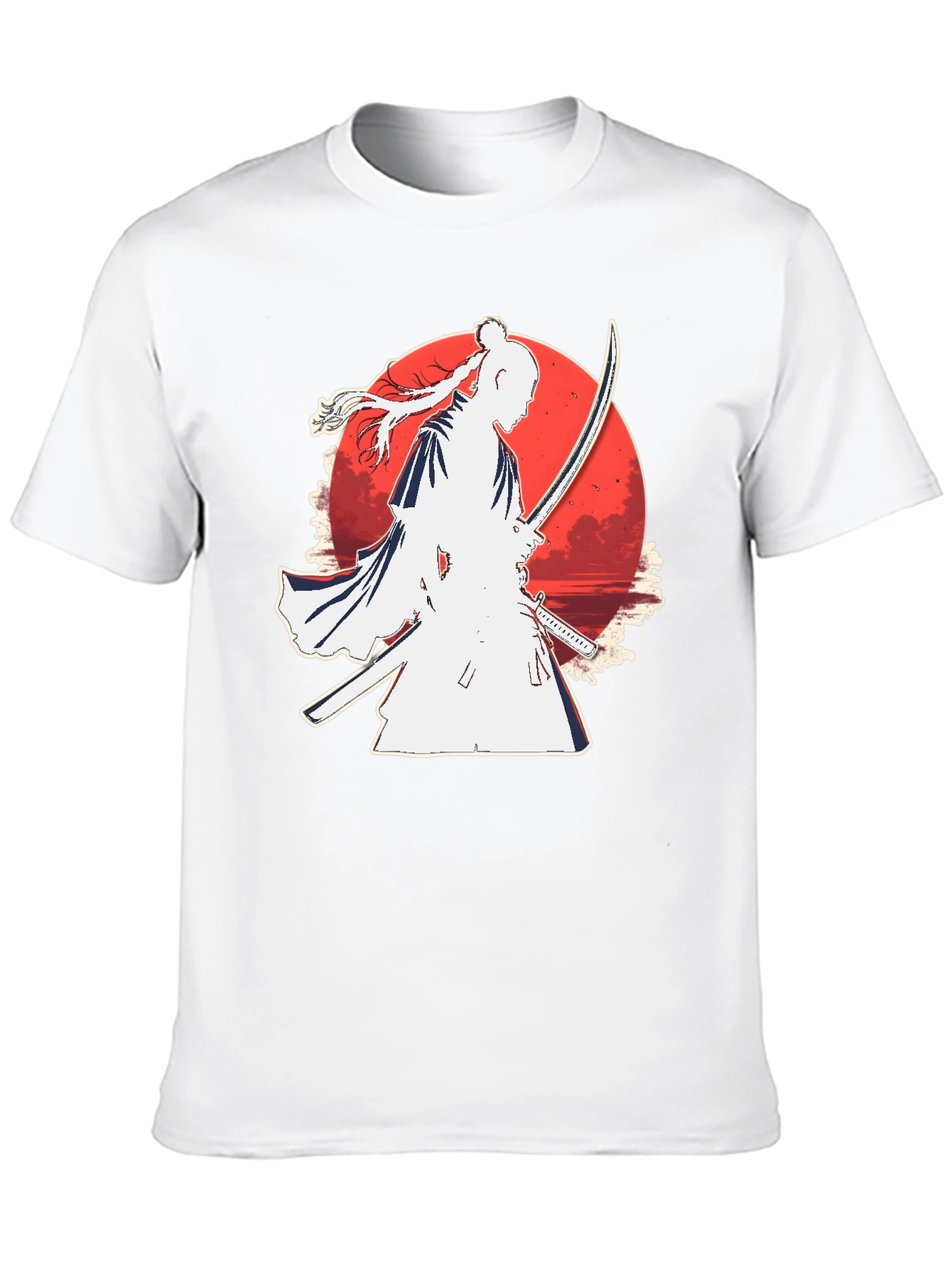 Samurai Moon Graphic Tee - Black