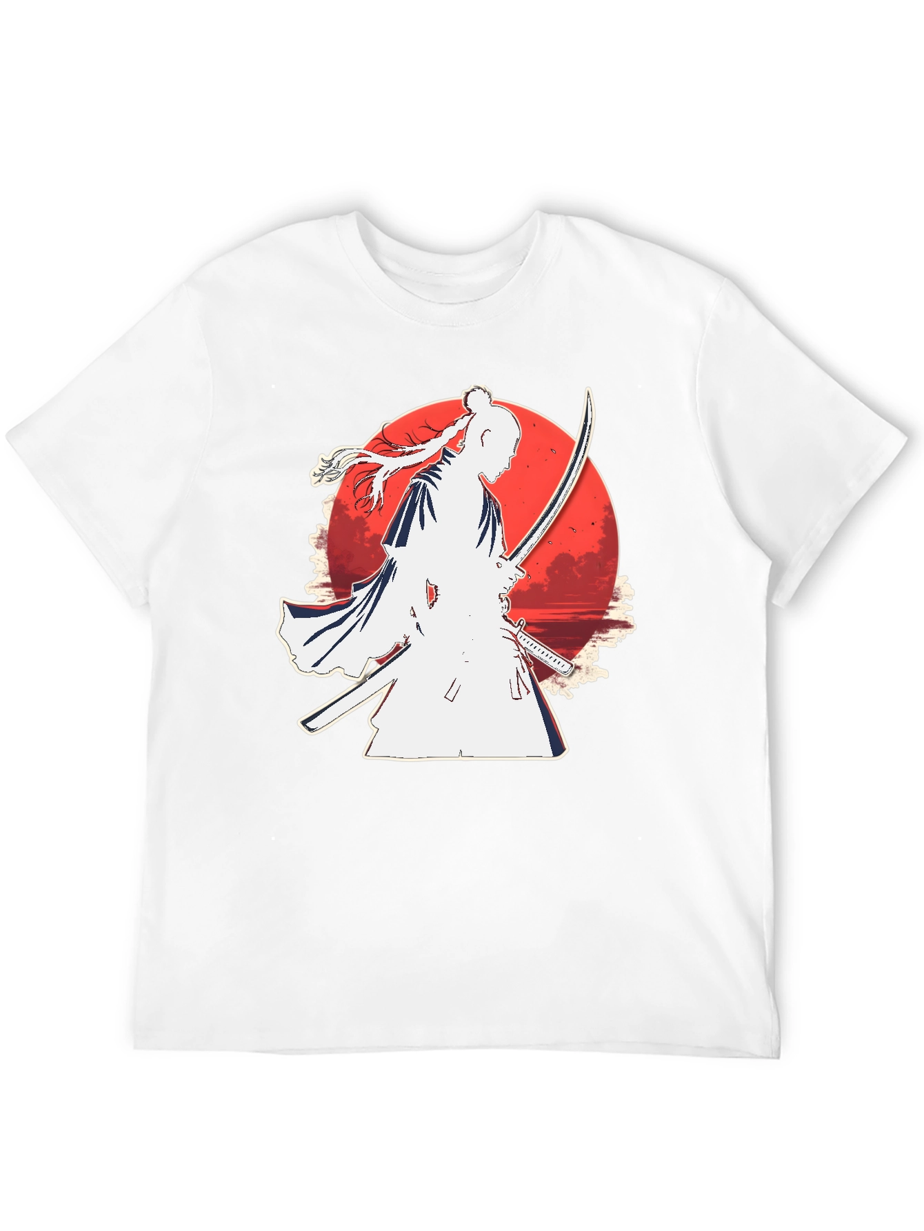 Samurai Moon Graphic Tee - Black