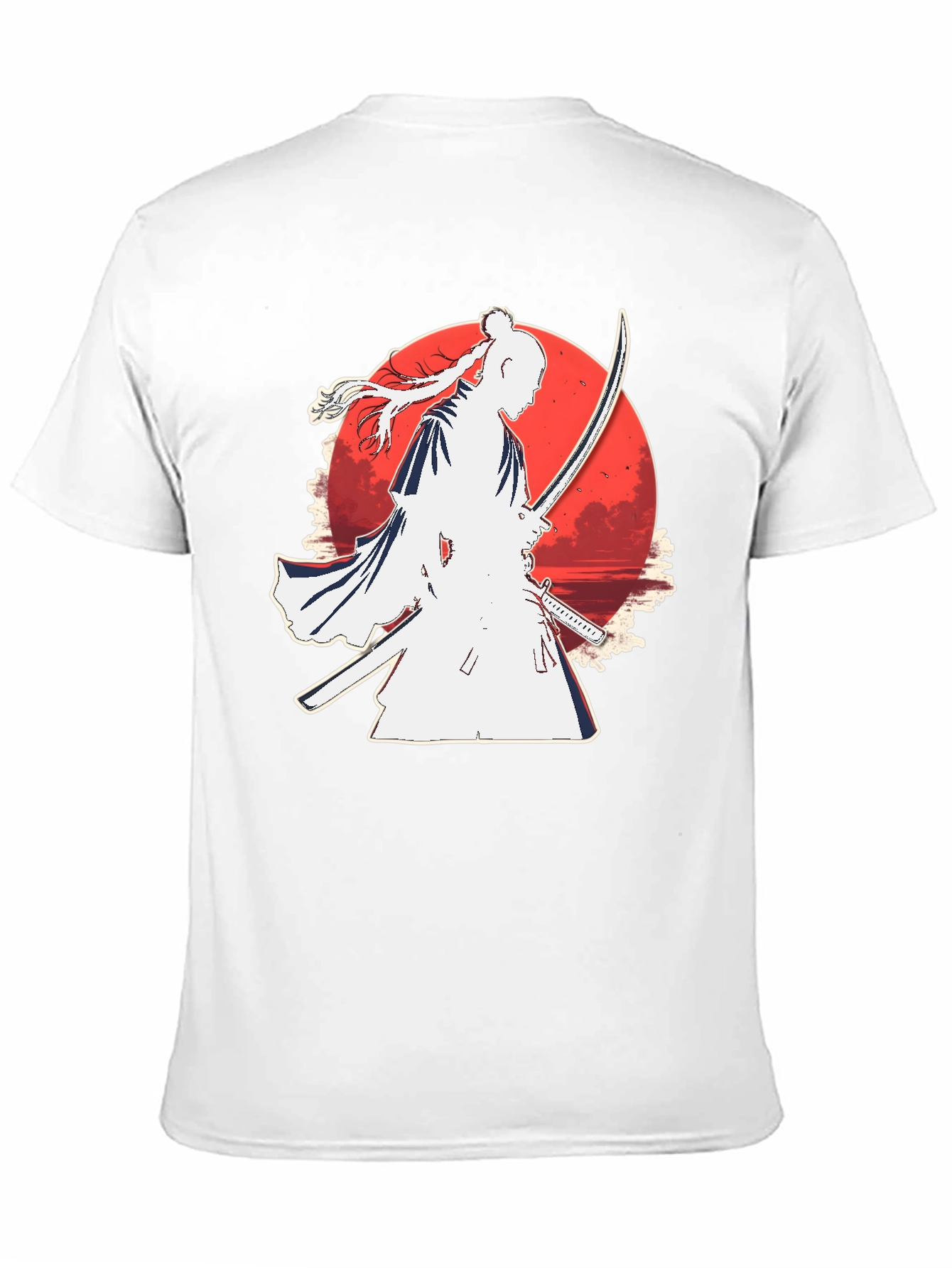 Samurai Moon Graphic Tee - Black