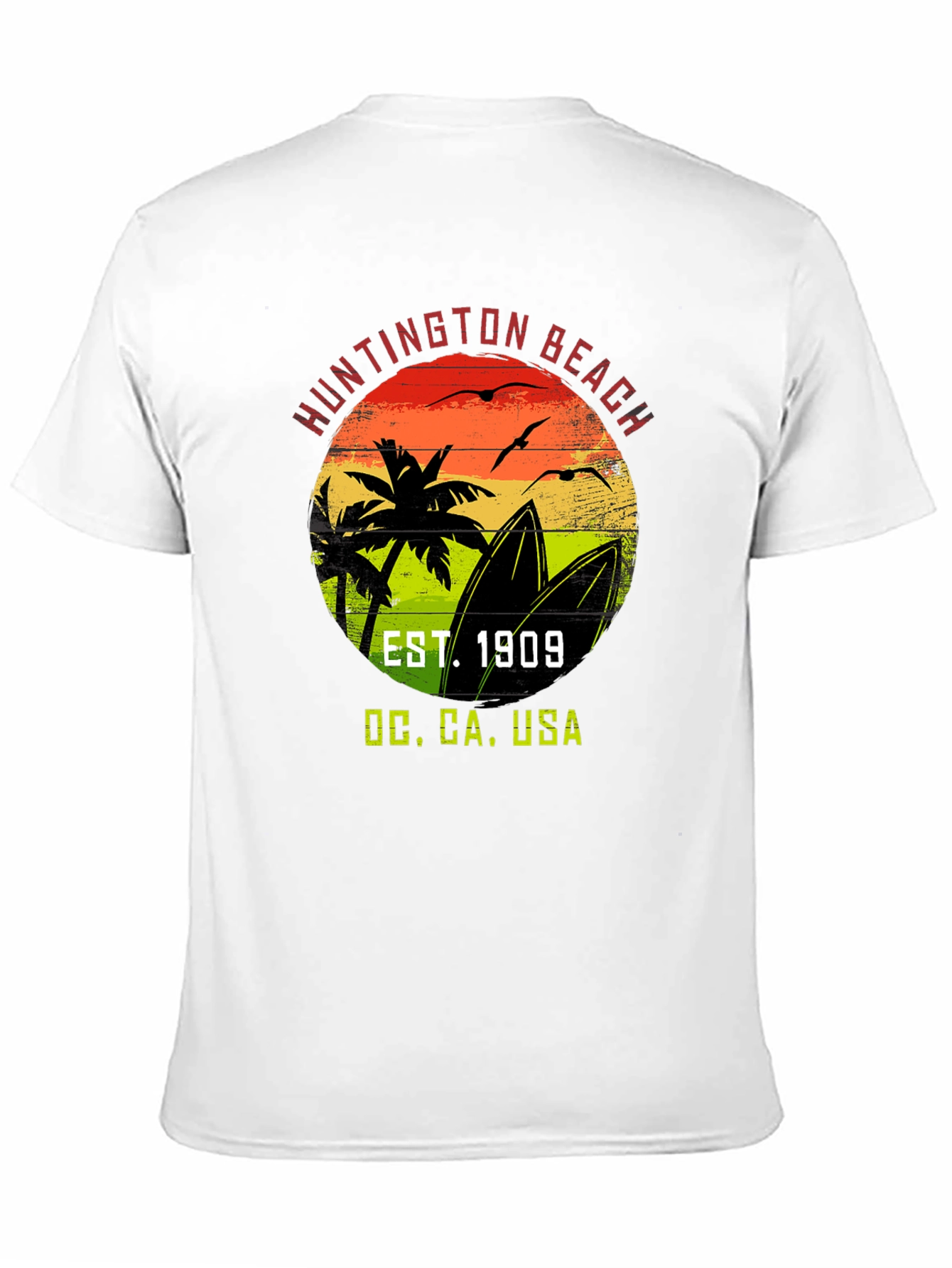 Huntington Beach CA T-Shirt EST. 1909 Surf Design