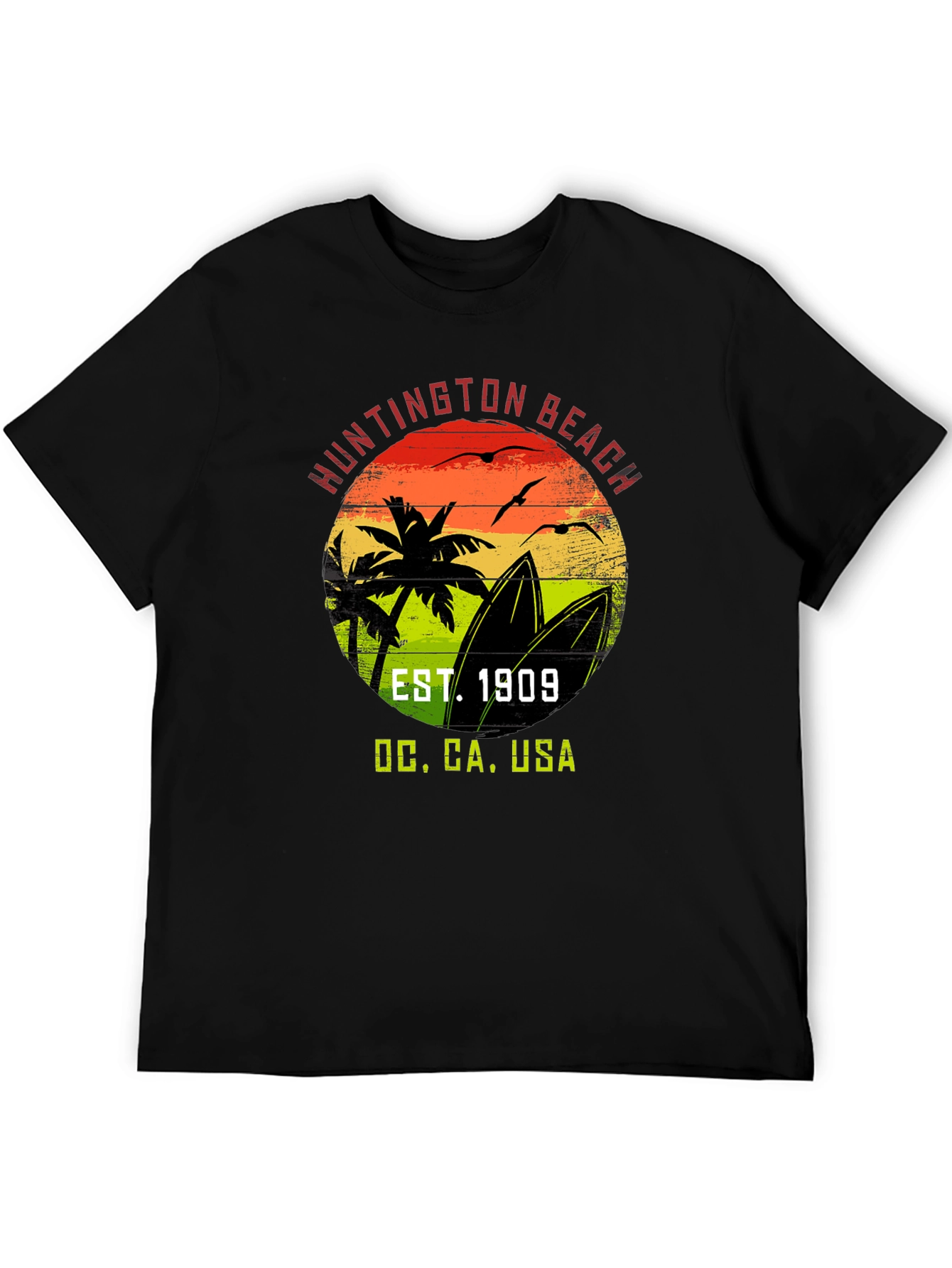 Huntington Beach CA T-Shirt EST. 1909 Surf Design