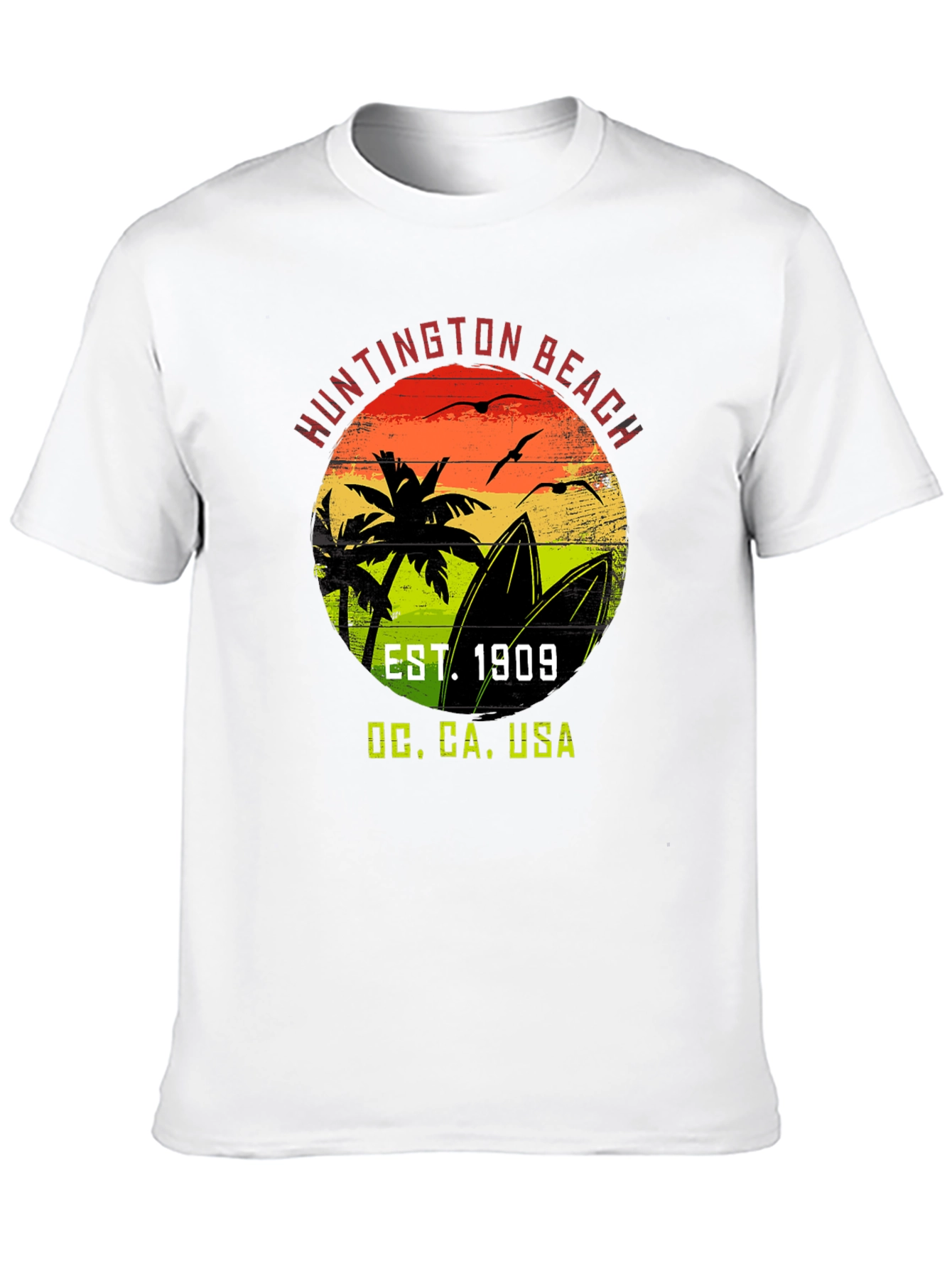 Huntington Beach CA T-Shirt EST. 1909 Surf Design