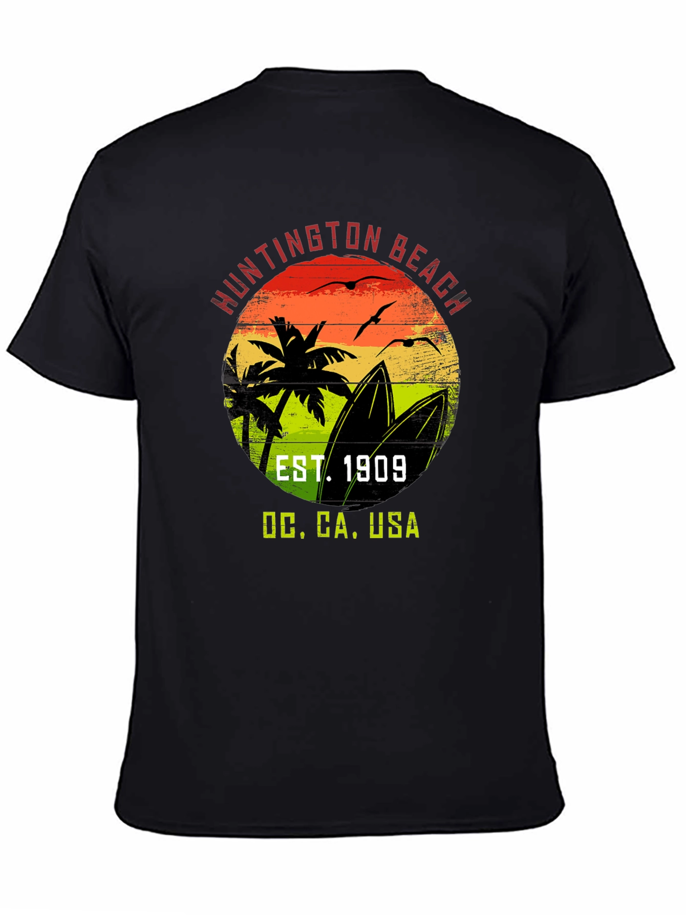 Huntington Beach CA T-Shirt EST. 1909 Surf Design