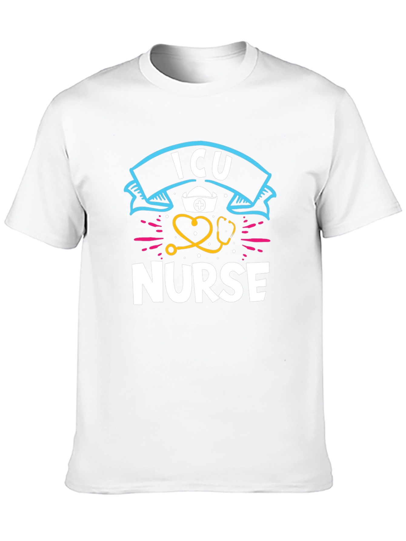 ICU Nurse Graphic Tee - Black Cotton Blend Shirt
