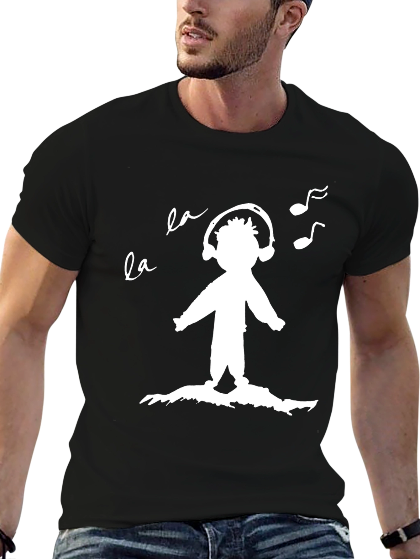 Music Lovers Tee: Black Graphic Print T-Shirt