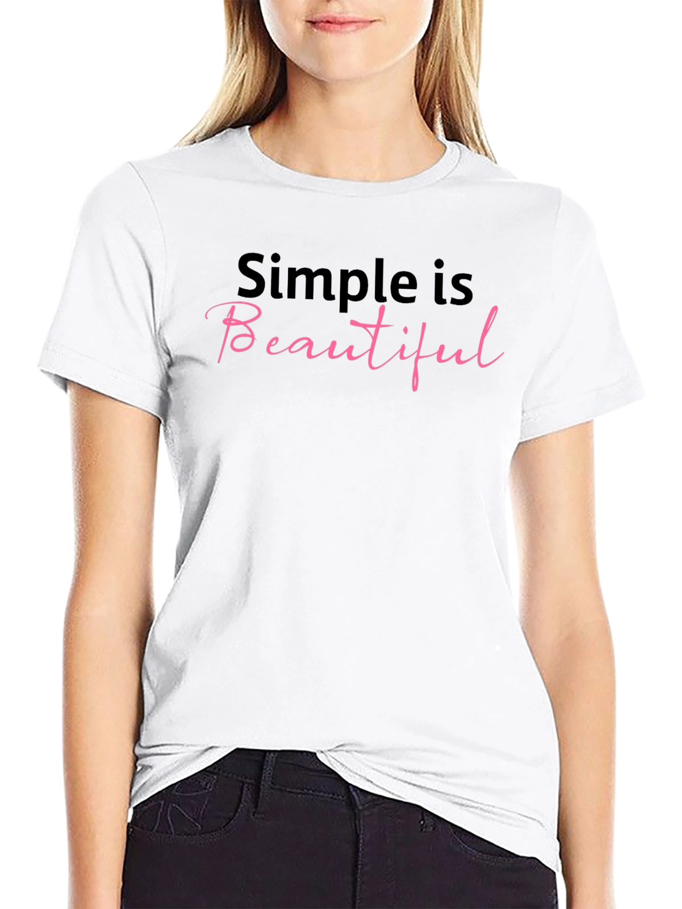 Simple is Beautiful Black Graphic Tee