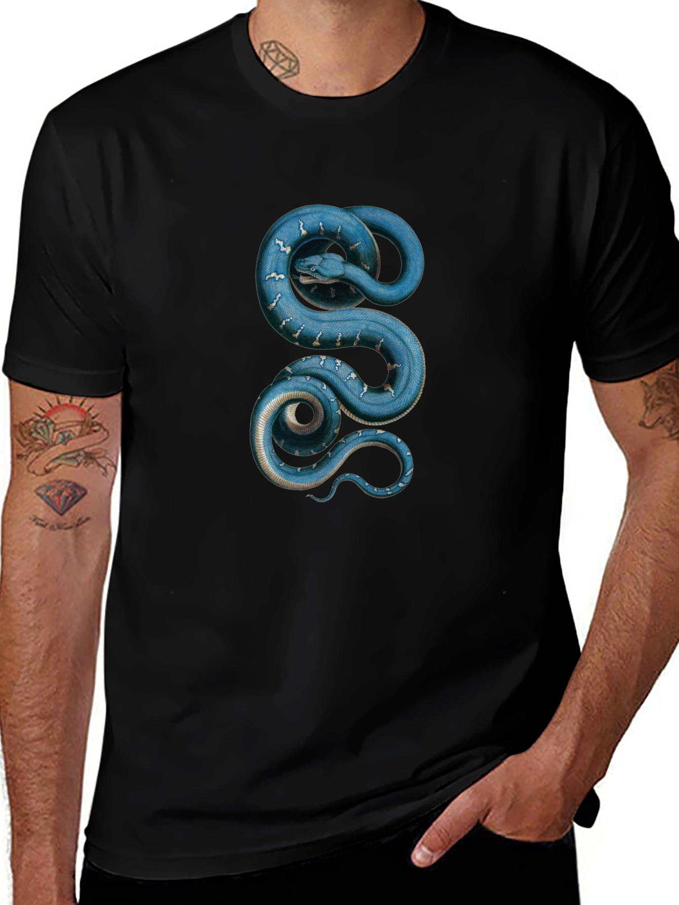 Serpentine T-Shirt - Blue Snake Graphic Tee